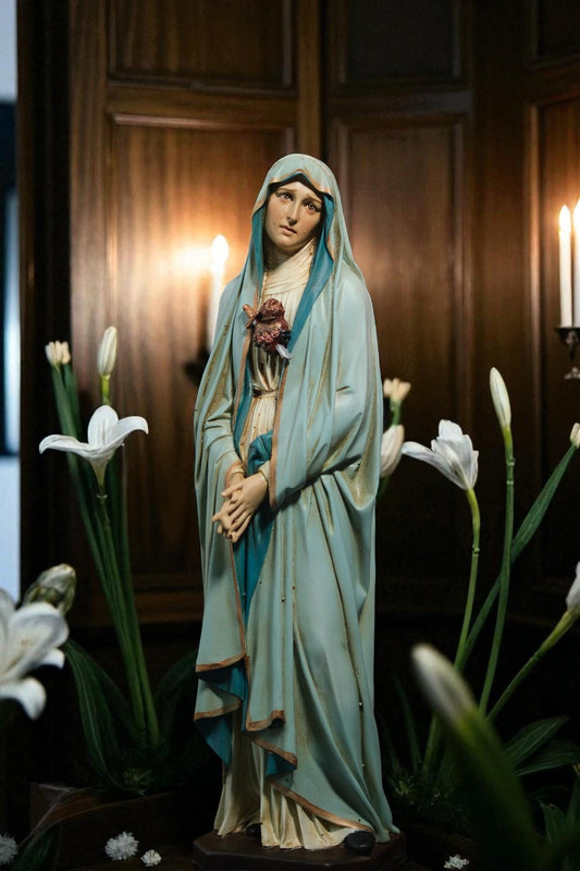 Hand-Painted Our Lady of Sorrows Statue: Catholic Home Decor (11.8 inches __etsy:7307956032