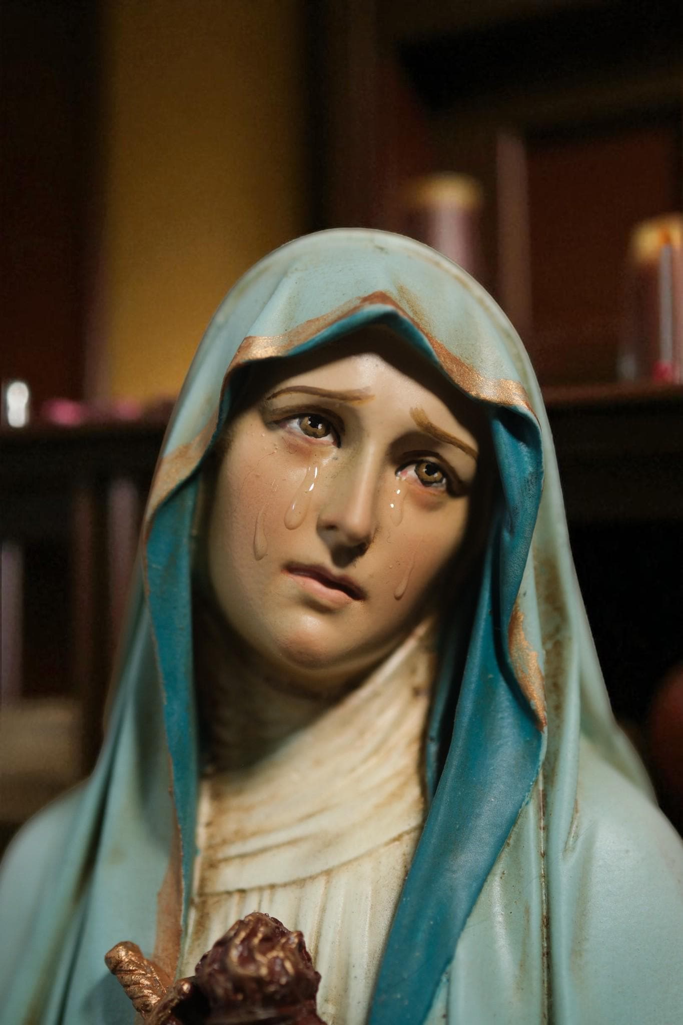 Hand-Painted Our Lady of Sorrows Statue: Catholic Home Decor (11.8 inches __etsy:7307956038