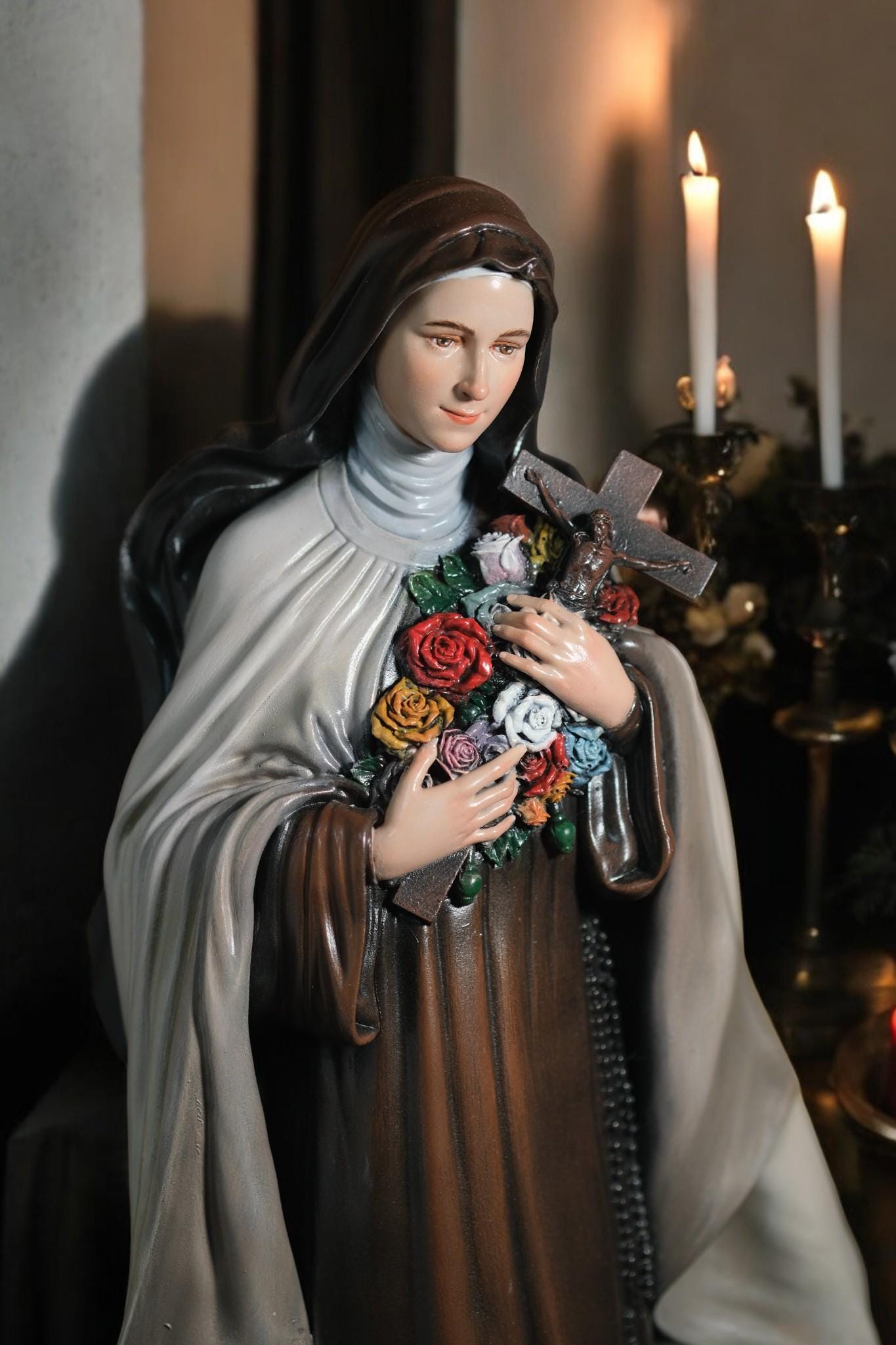 Handmade Saint Teresa Statue: Catholic Home Altar Figurine (etsy image id: 7307999326)