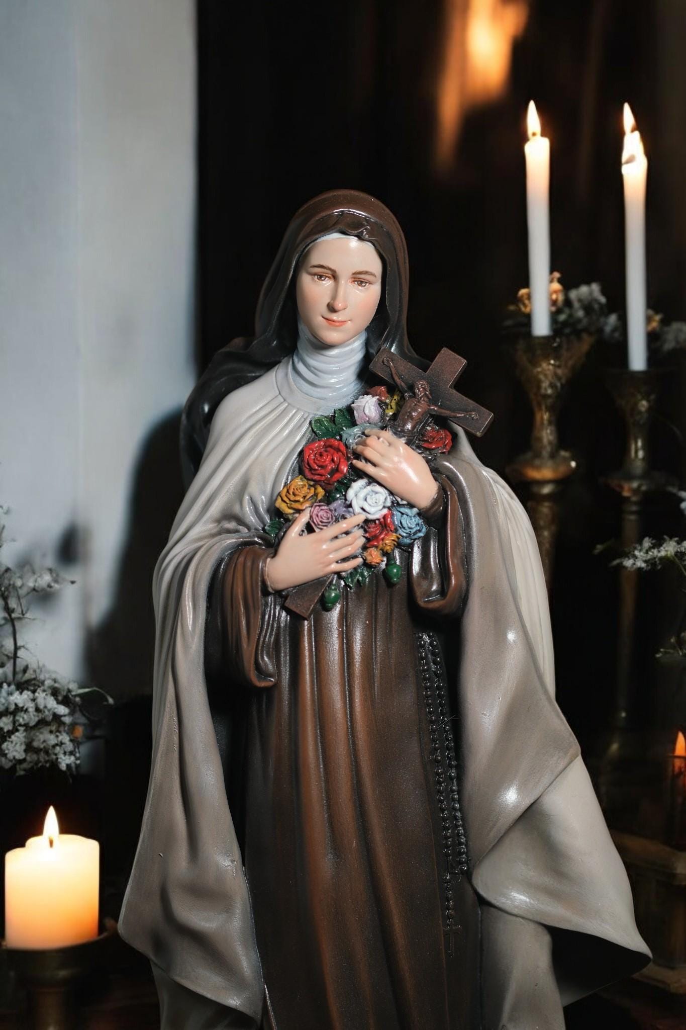 Handmade Saint Teresa Statue: Catholic Home Altar Figurine (etsy image id: 7307999328)