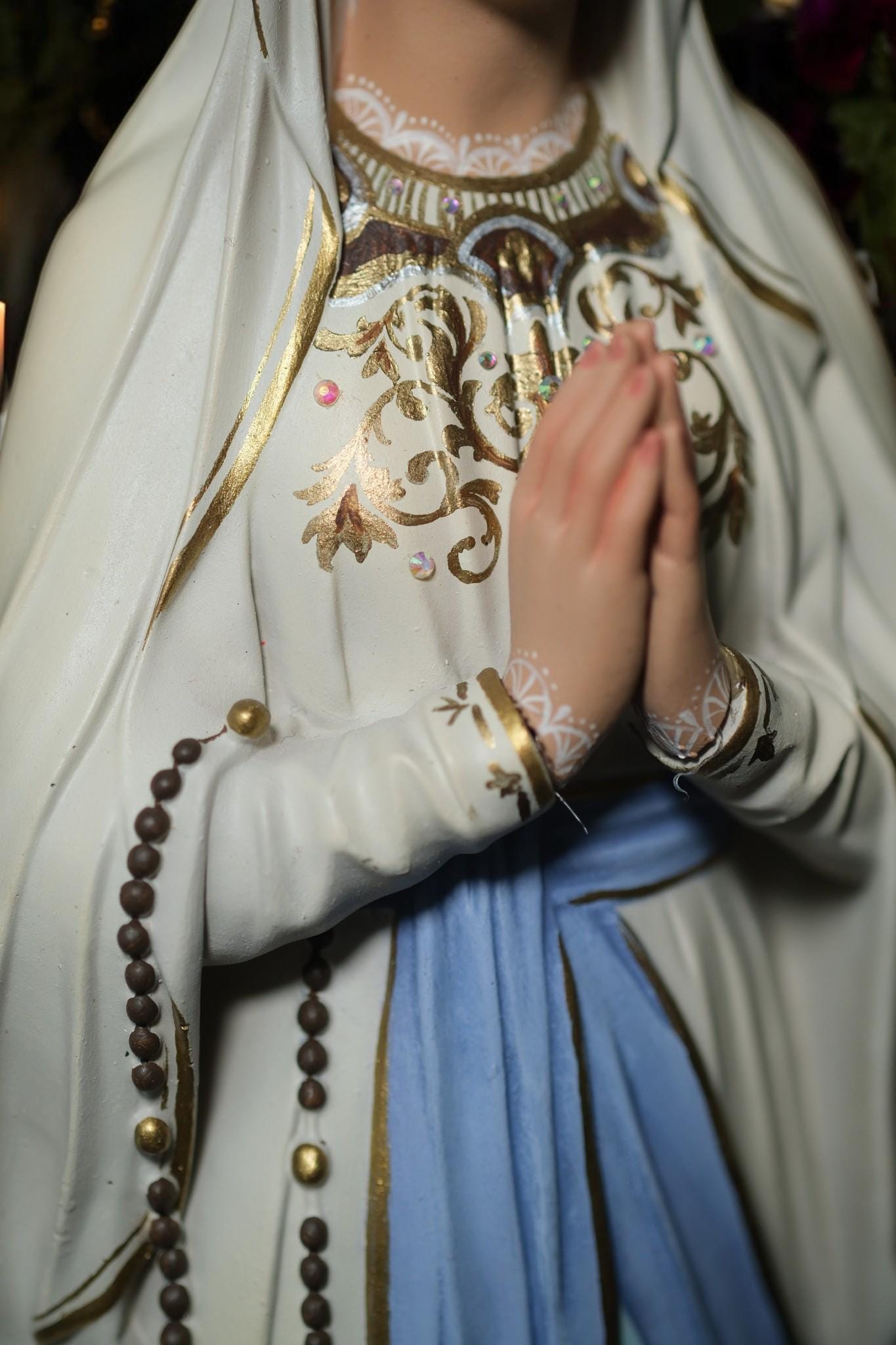 Hand-Painted Our Lady of Lourdes Statue: Antique Finish, Home Altar Decor (etsy image id: 7308031942)
