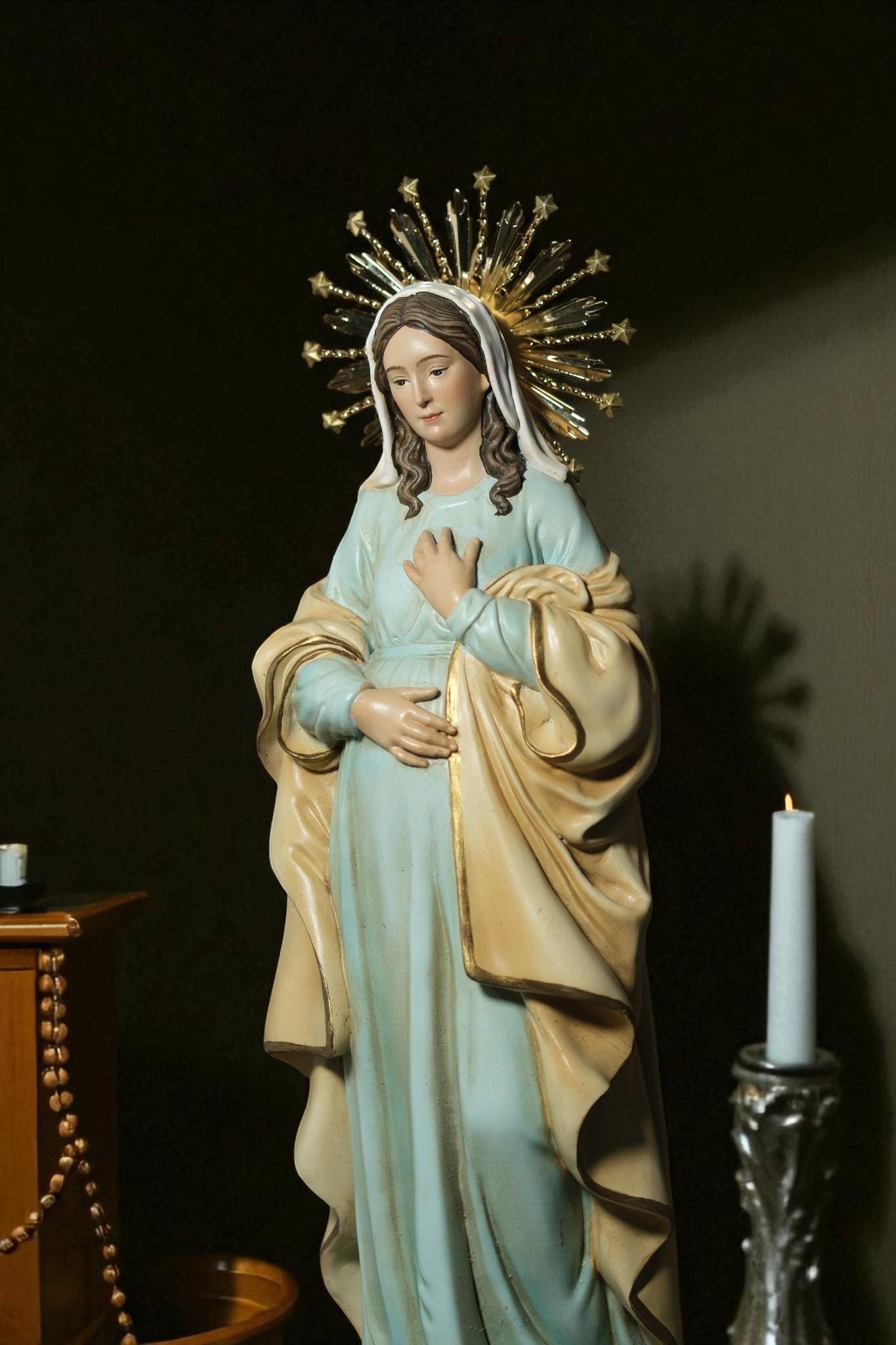Our Lady of Hope Statue: 30cm Handcrafted Gold-Plated Crown (etsy image id: 7308061824)