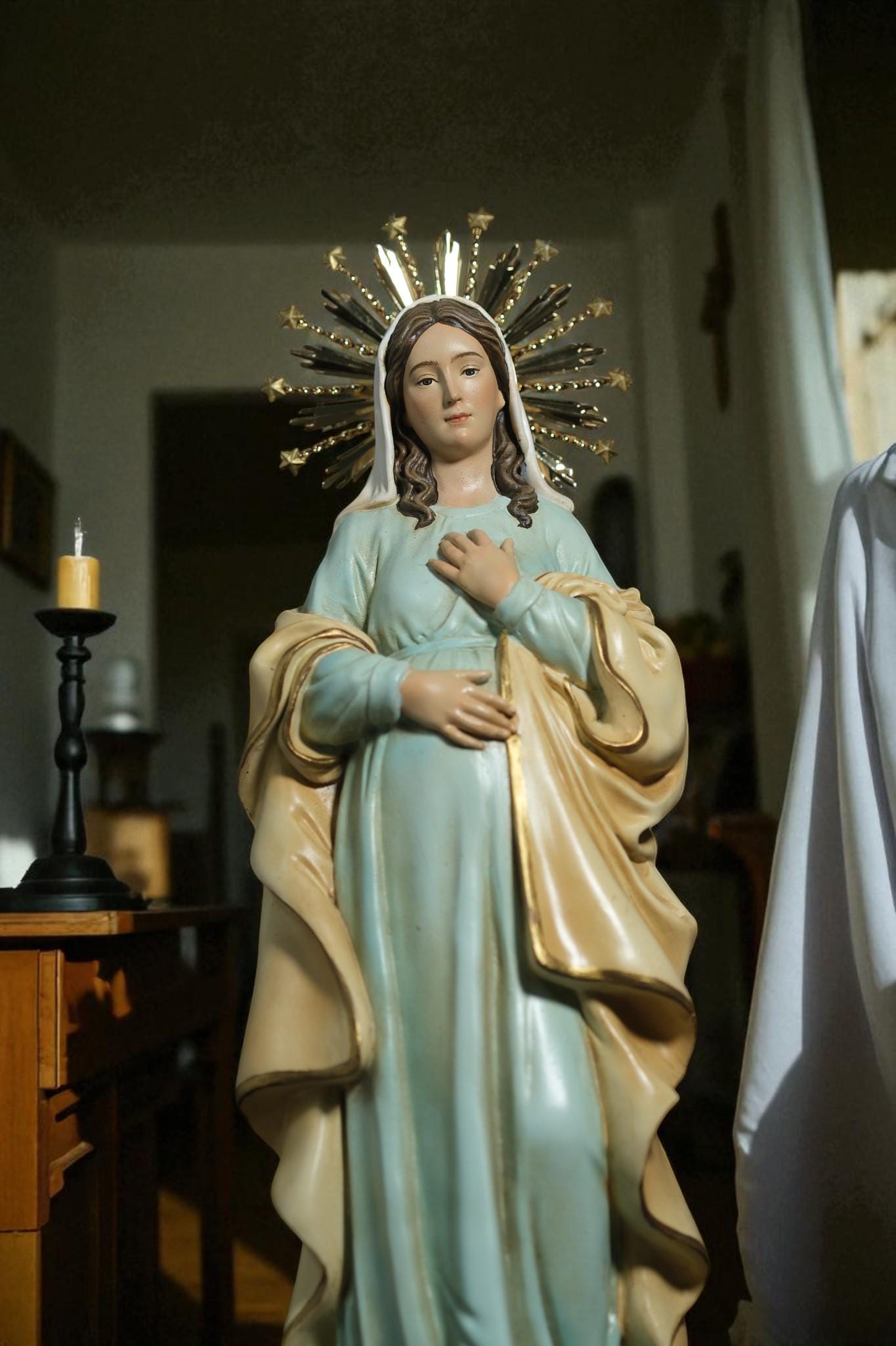 Our Lady of Hope Statue: 30cm Handcrafted Gold-Plated Crown (etsy image id: 7308061830)