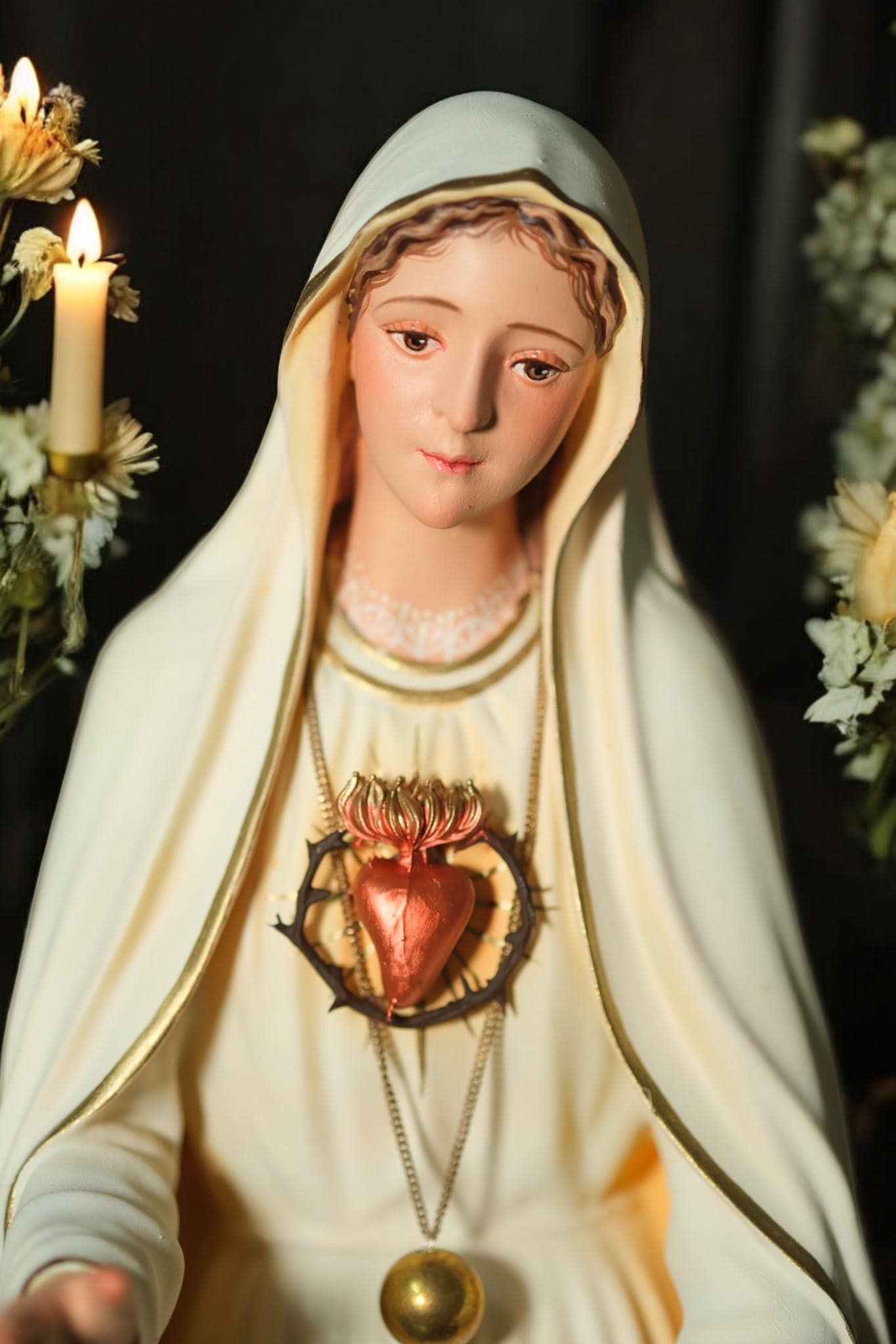 Handmade Our Lady of Fatima Statue: Vintage-Style Catholic Figurine __etsy:7336219269