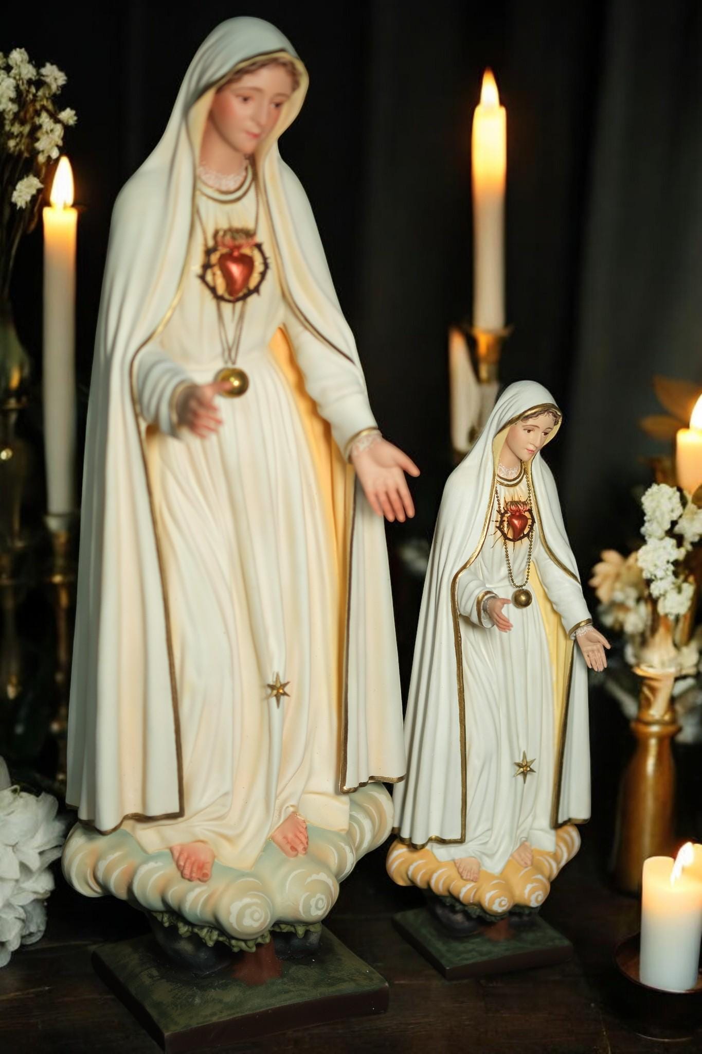 Handmade Our Lady of Fatima Statue: Vintage-Style Catholic Figurine __etsy:7336221351