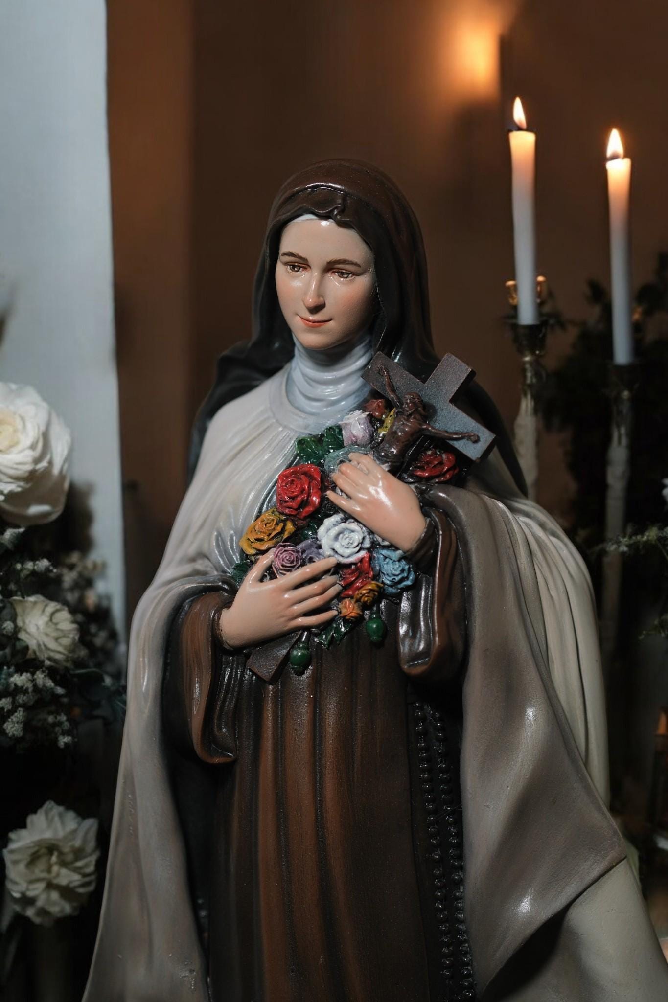Handmade Saint Teresa Statue: Catholic Home Altar Figurine (etsy image id: 7355961315)