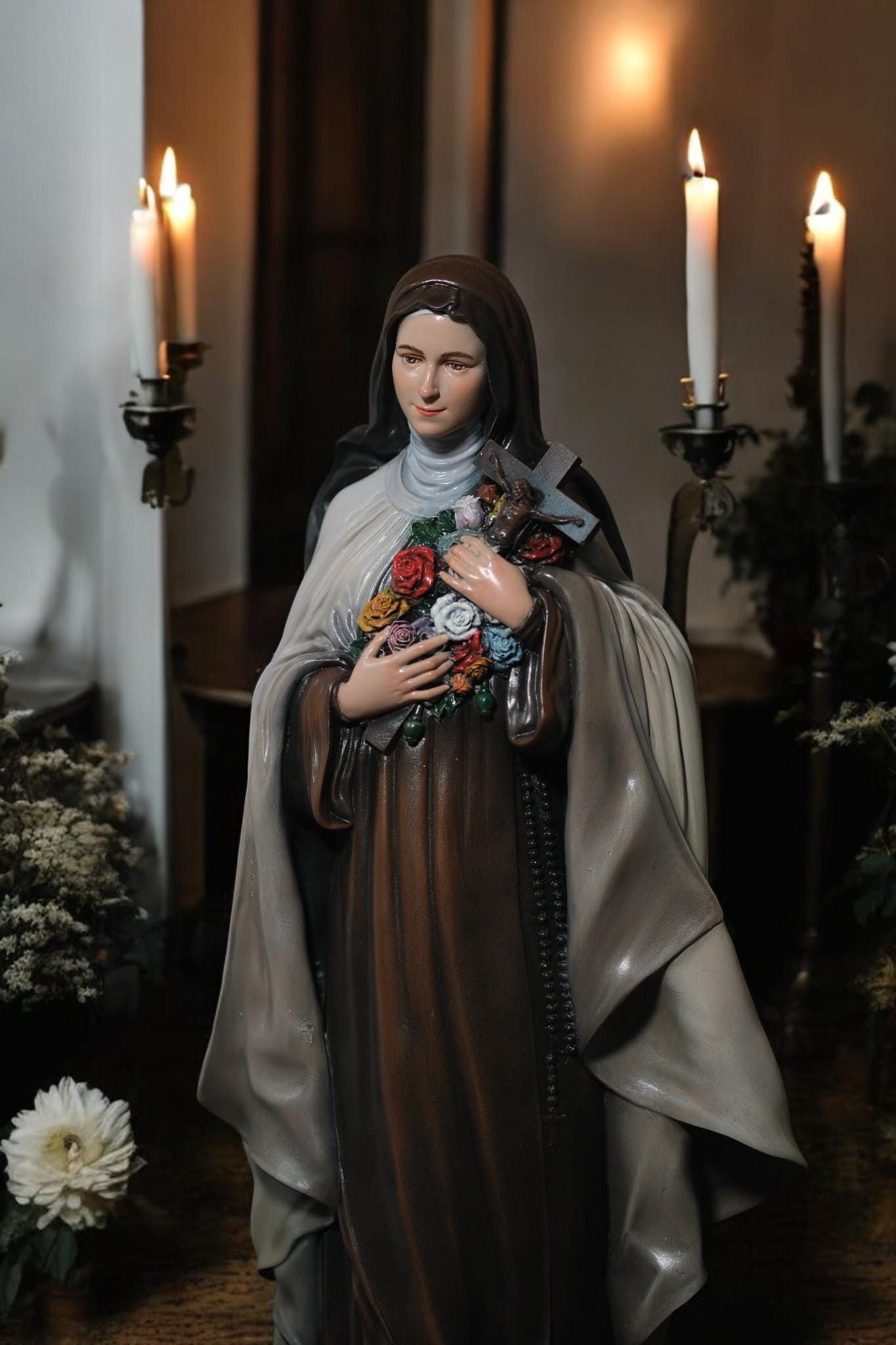 Handmade Saint Teresa Statue: Catholic Home Altar Figurine (etsy image id: 7355961317)