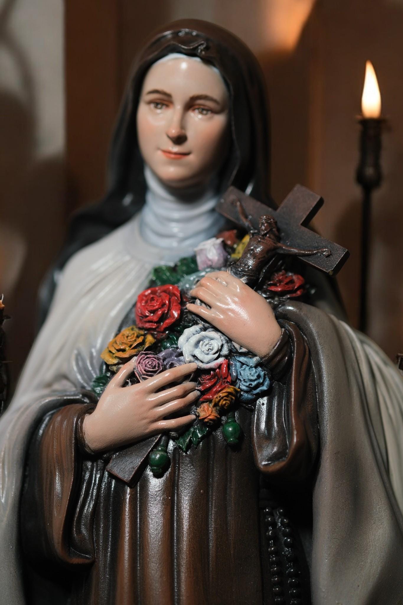 Handmade Saint Teresa Statue: Catholic Home Altar Figurine (etsy image id: 7355961323)
