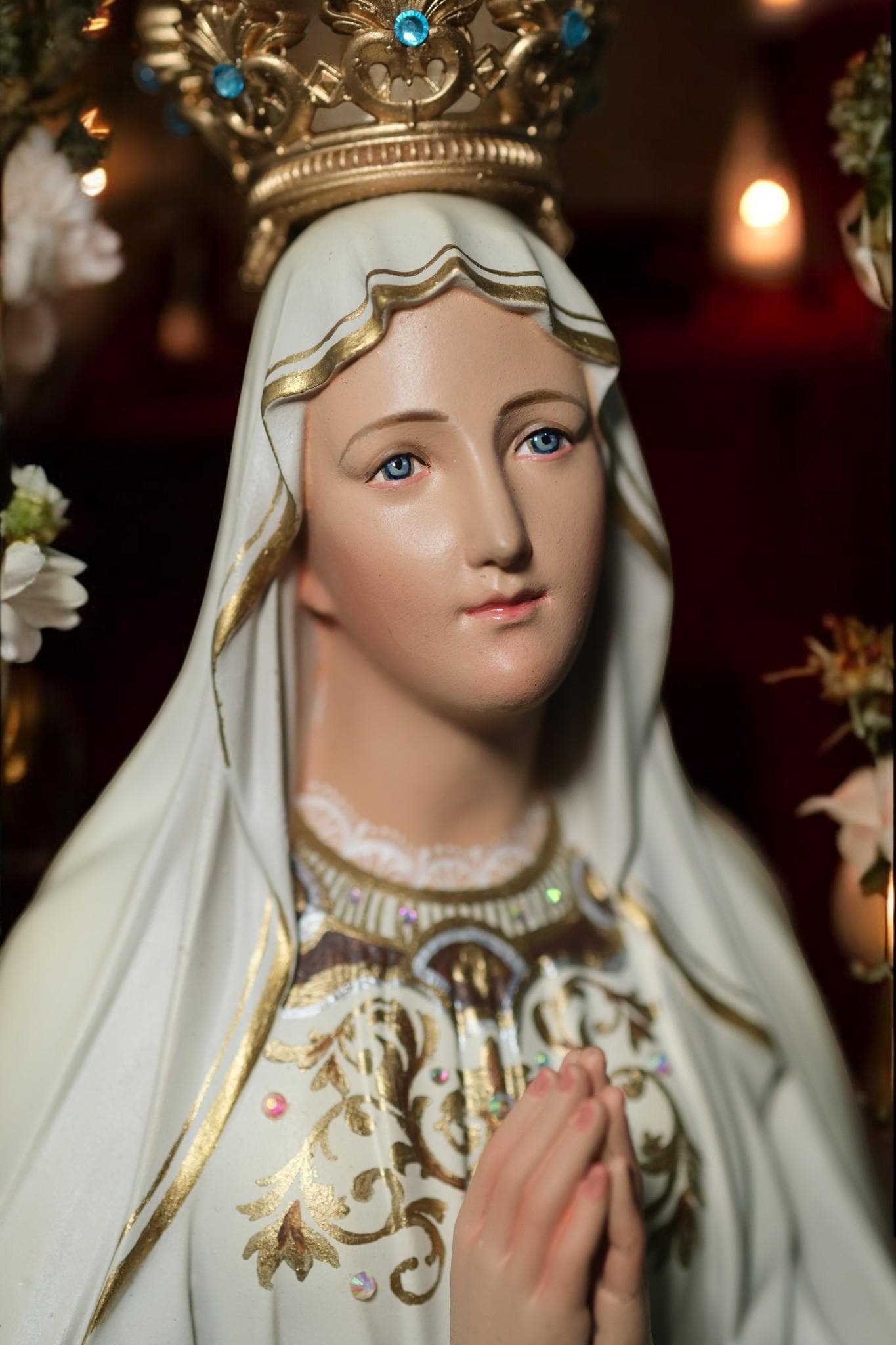 Hand-Painted Our Lady of Lourdes Statue: Antique Finish, Home Altar Decor (etsy image id: 7355993941)