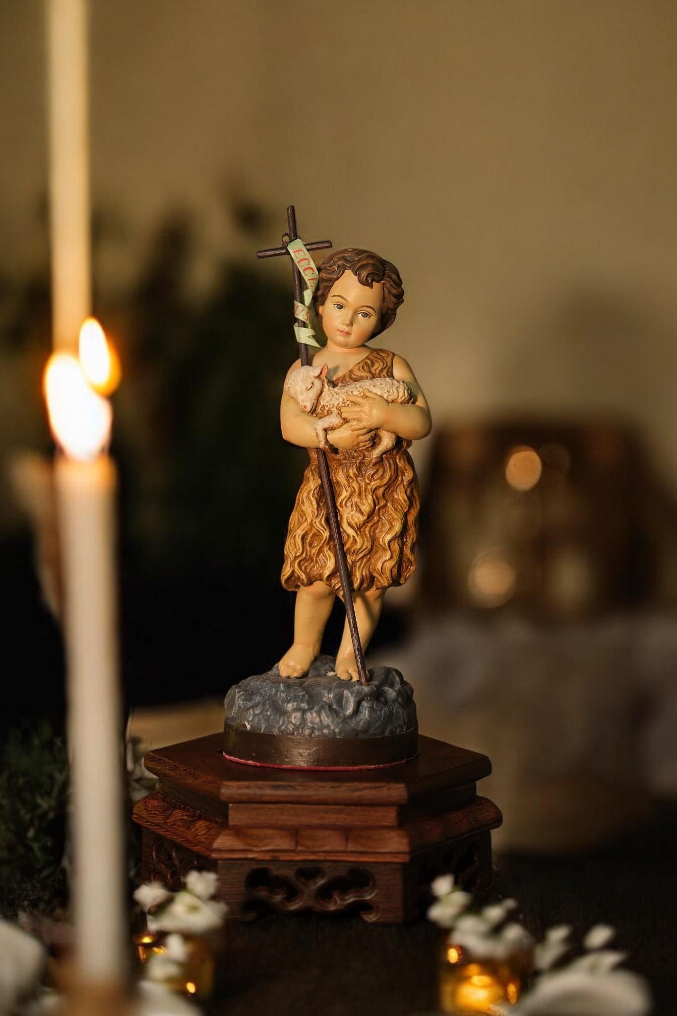 Handmade Saint John the Baptist Statue: Catholic Home Altar Decor (etsy image id: 7356508326)