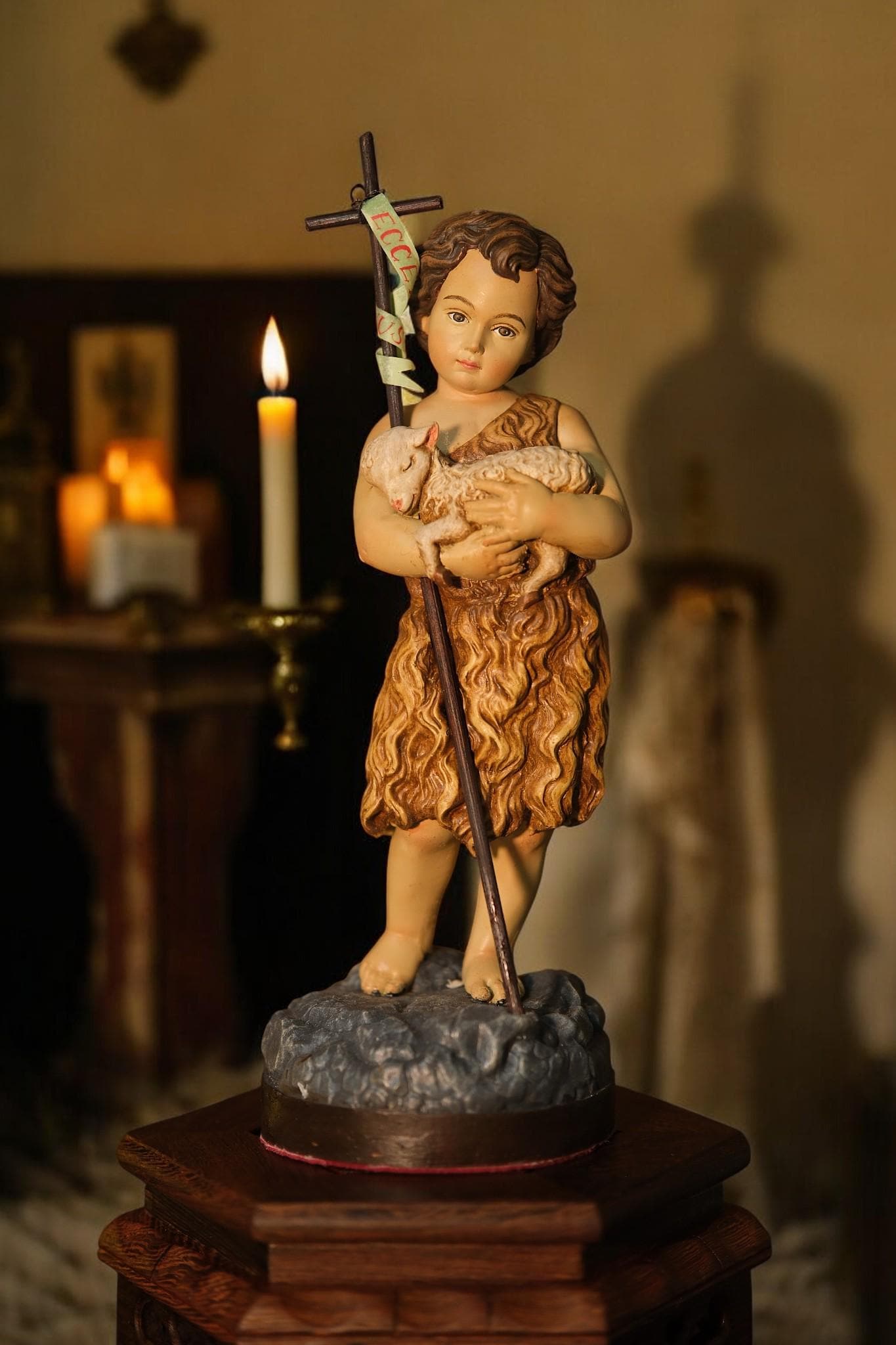 Handmade Saint John the Baptist Statue: Catholic Home Altar Decor (etsy image id: 7356508332)