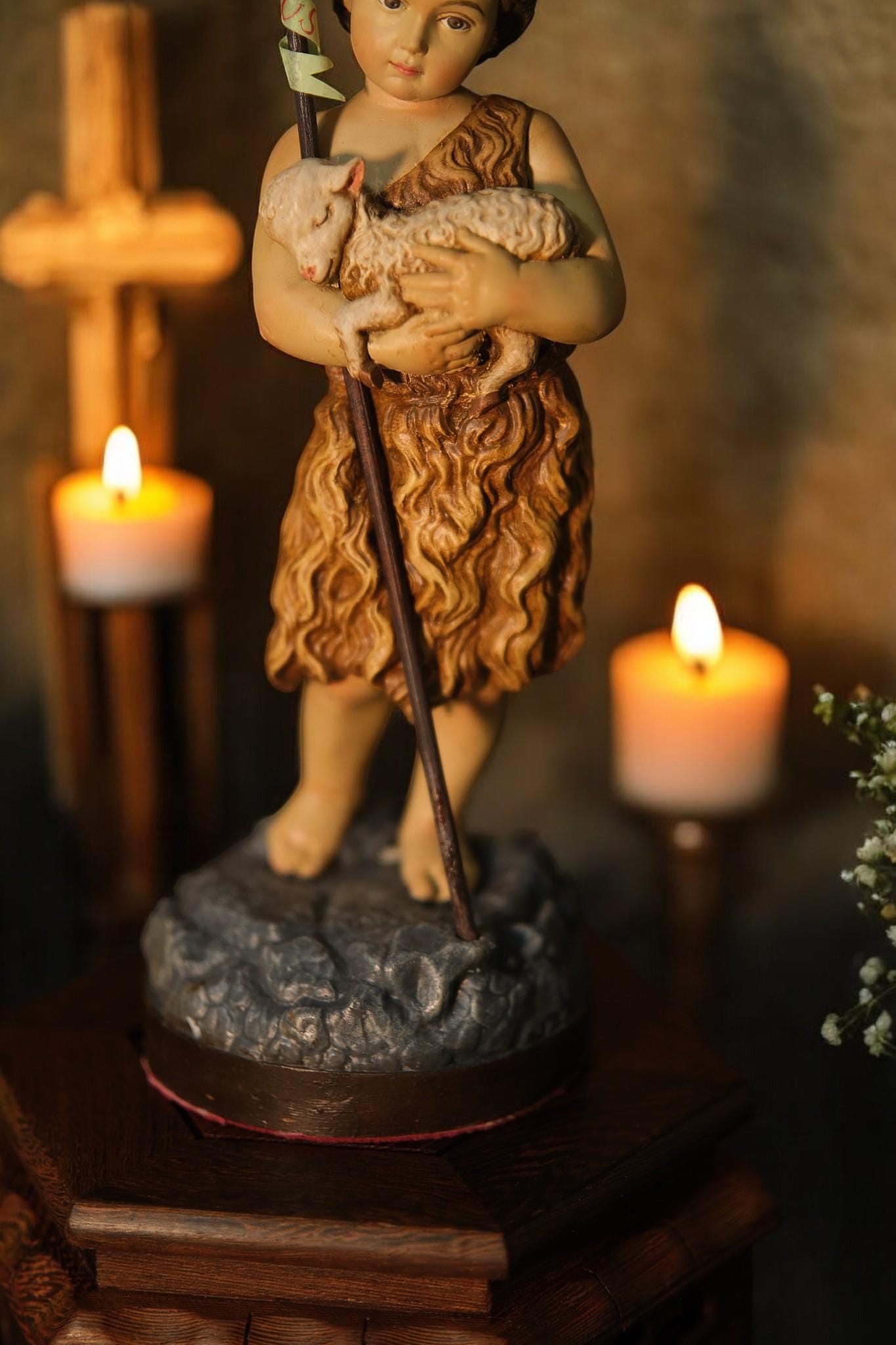 Handmade Saint John the Baptist Statue: Catholic Home Altar Decor (etsy image id: 7356508338)