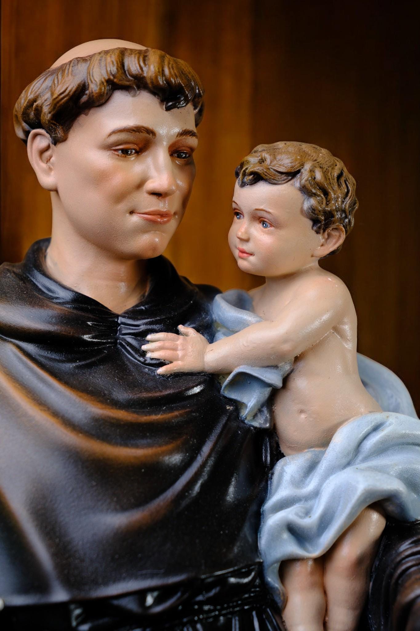 Handmade Saint Anthony of Padua Statue: Catholic Home Altar Decor (etsy image id: 7363579912)