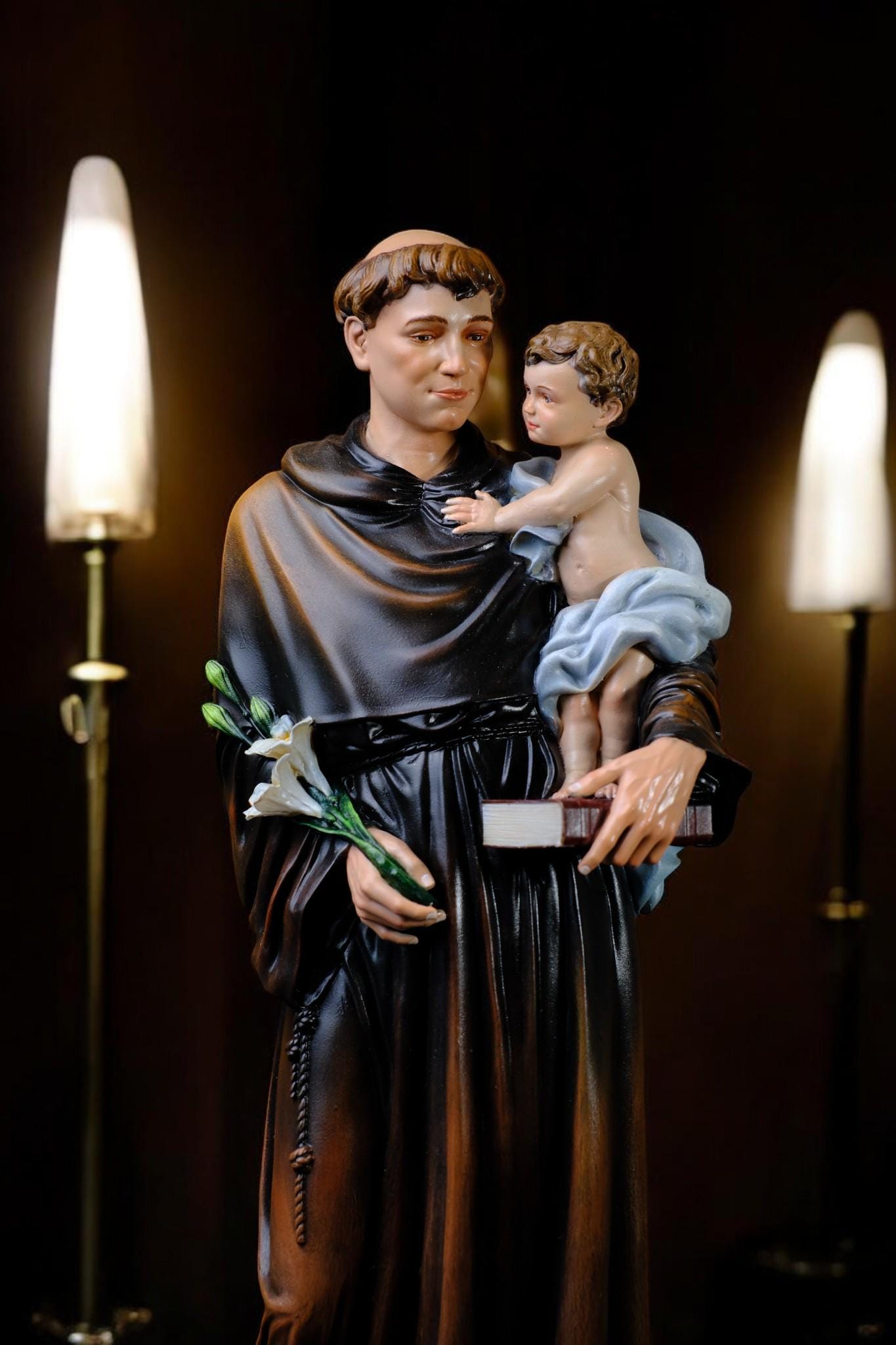 Handmade Saint Anthony of Padua Statue: Catholic Home Altar Decor (etsy image id: 7363580726)