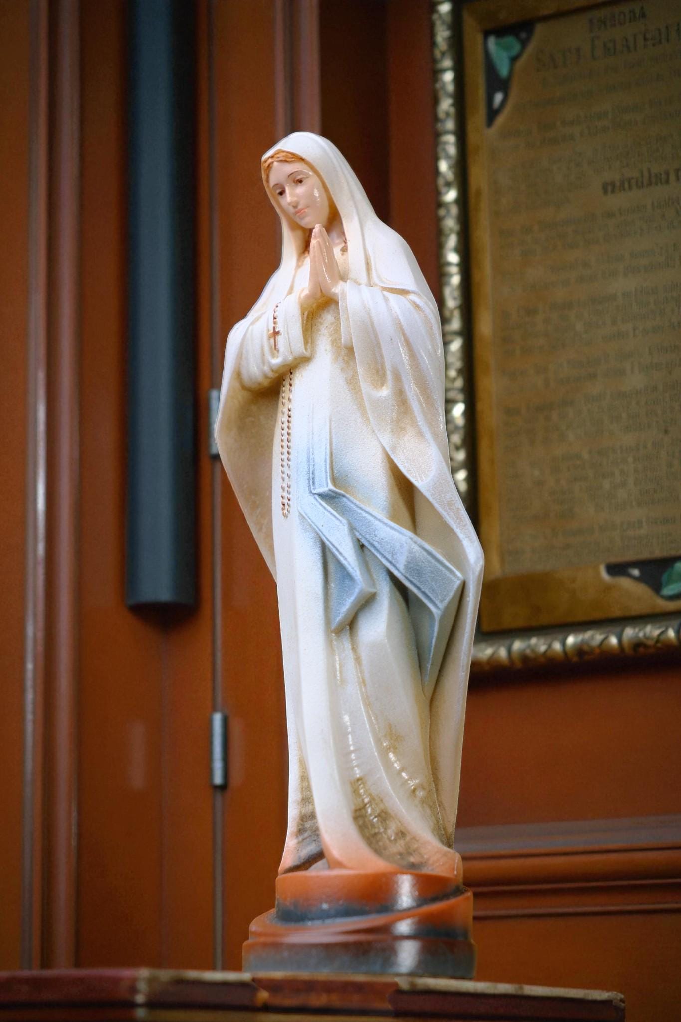 Hand-Painted Virgin Mary Statue (12cm) | Catholic Prayer Decor (etsy image id: 7363644294)