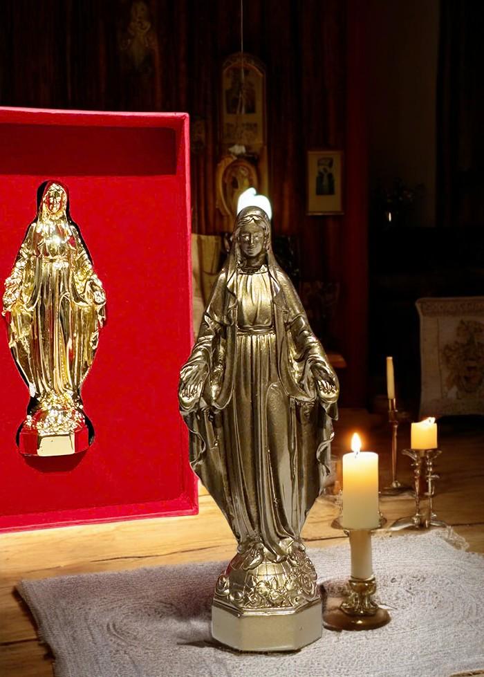 Our Lady of Grace Mini Statue | Hand-Finished Antique Gold Decor (10cm) (etsy image id: 7378205746)