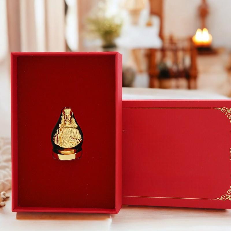 Sacred Heart of Jesus Mini Bust | Hand-Finished Gold Look Figurine (etsy image id: 7378490508)