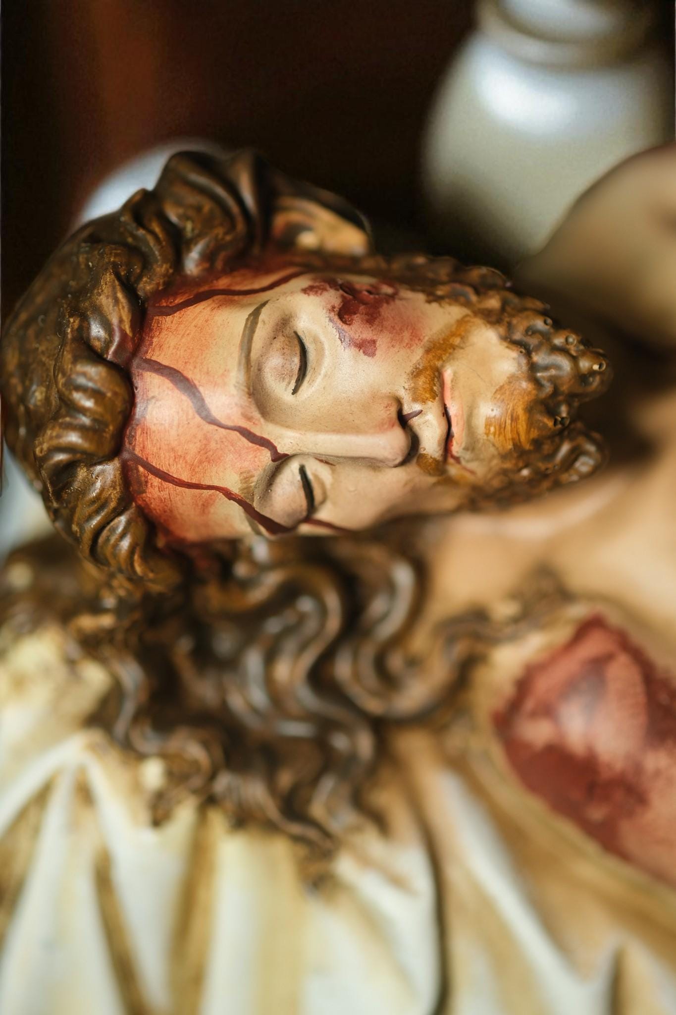 Handcrafted Jesus Entombment Statue: Antique-Style Catholic Figurine (etsy image id: 7387218950)