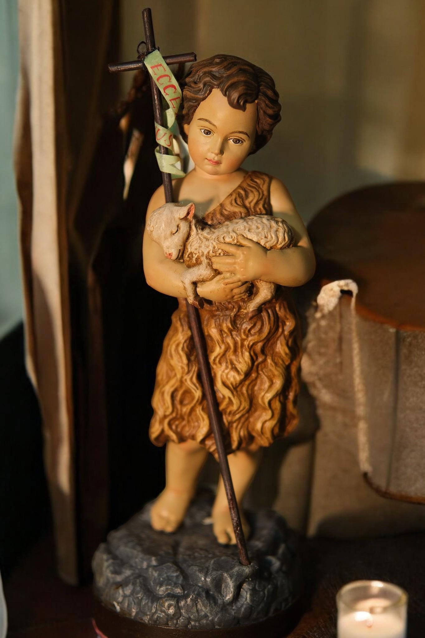 Handmade Saint John the Baptist Statue: Catholic Home Altar Decor (etsy image id: 7404427251)