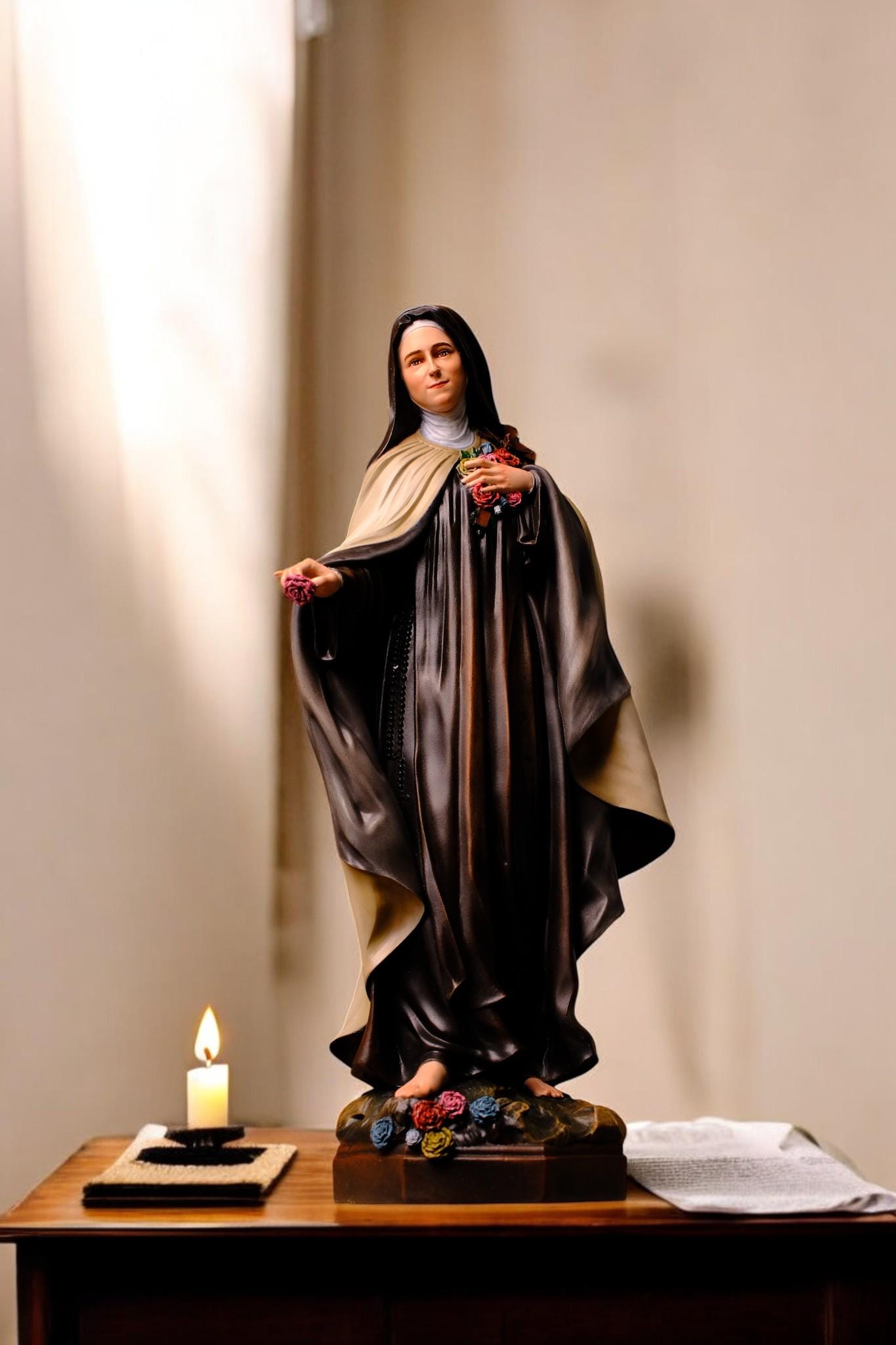 Handmade Saint Teresa Statue 42cm | Hand-Painted Catholic Figurine __etsy:7405398132