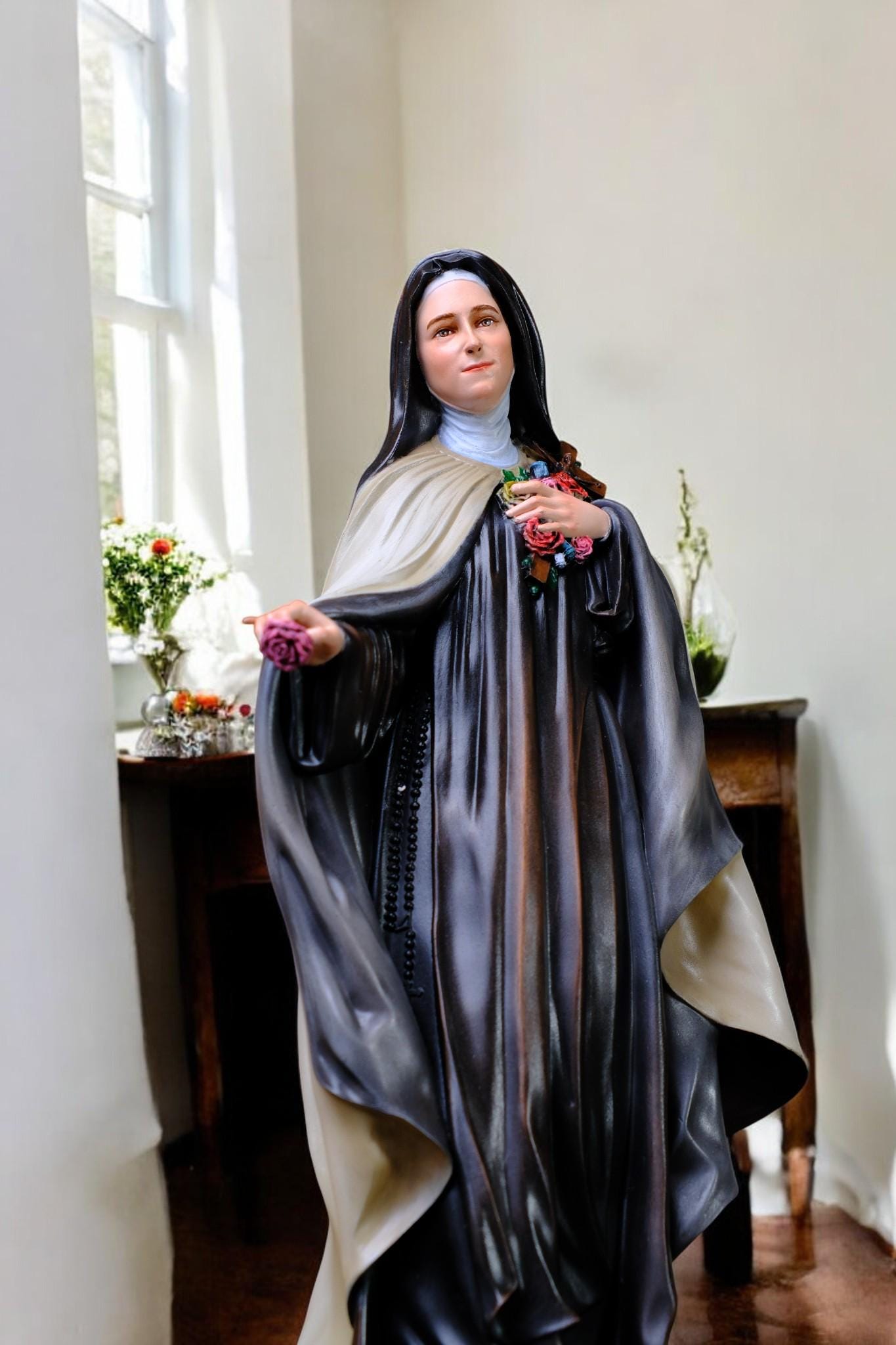 Handmade Saint Teresa Statue 42cm | Hand-Painted Catholic Figurine __etsy:7405398154