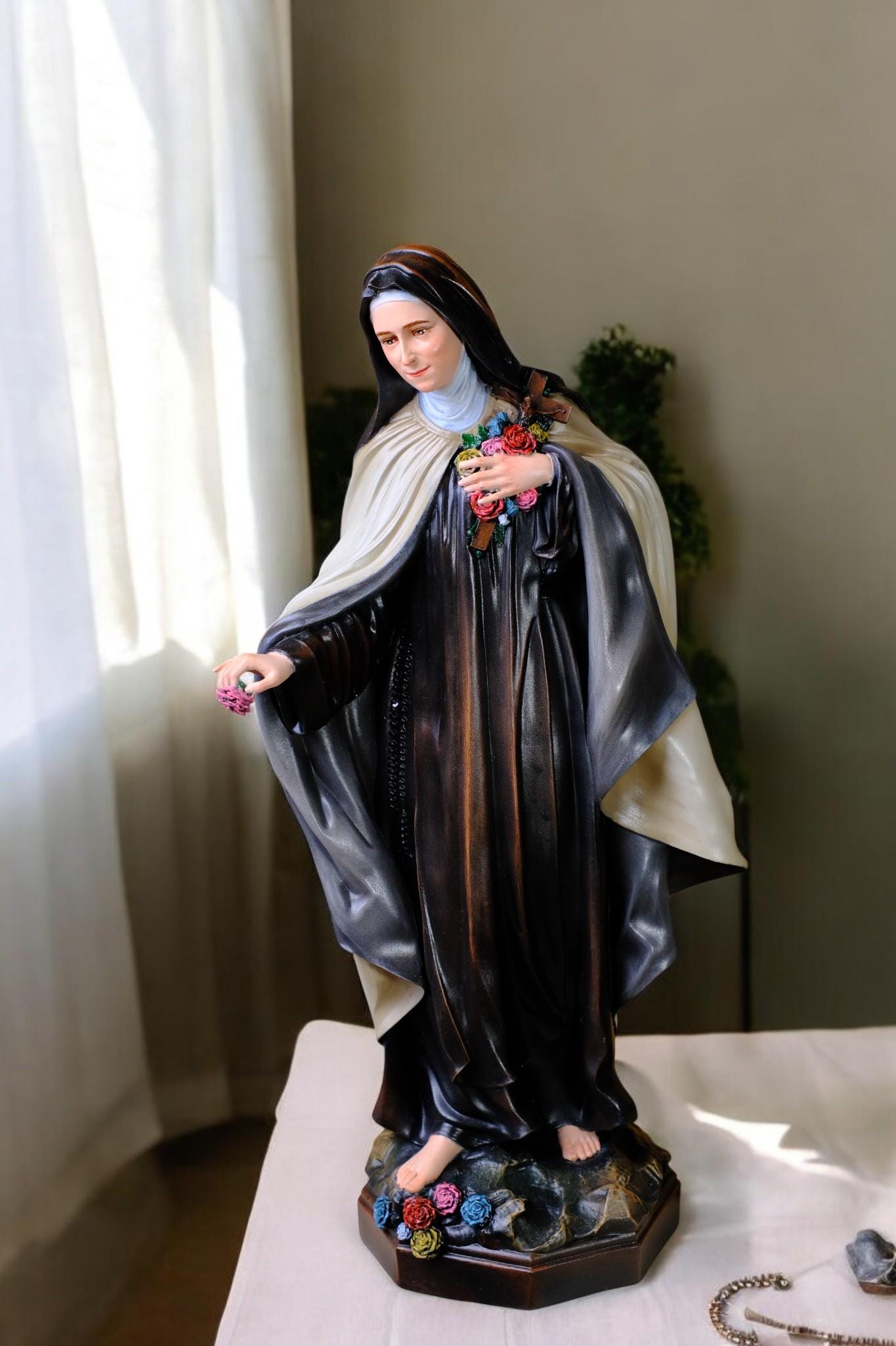 Handmade Saint Teresa Statue 42cm | Hand-Painted Catholic Figurine __etsy:7405398156