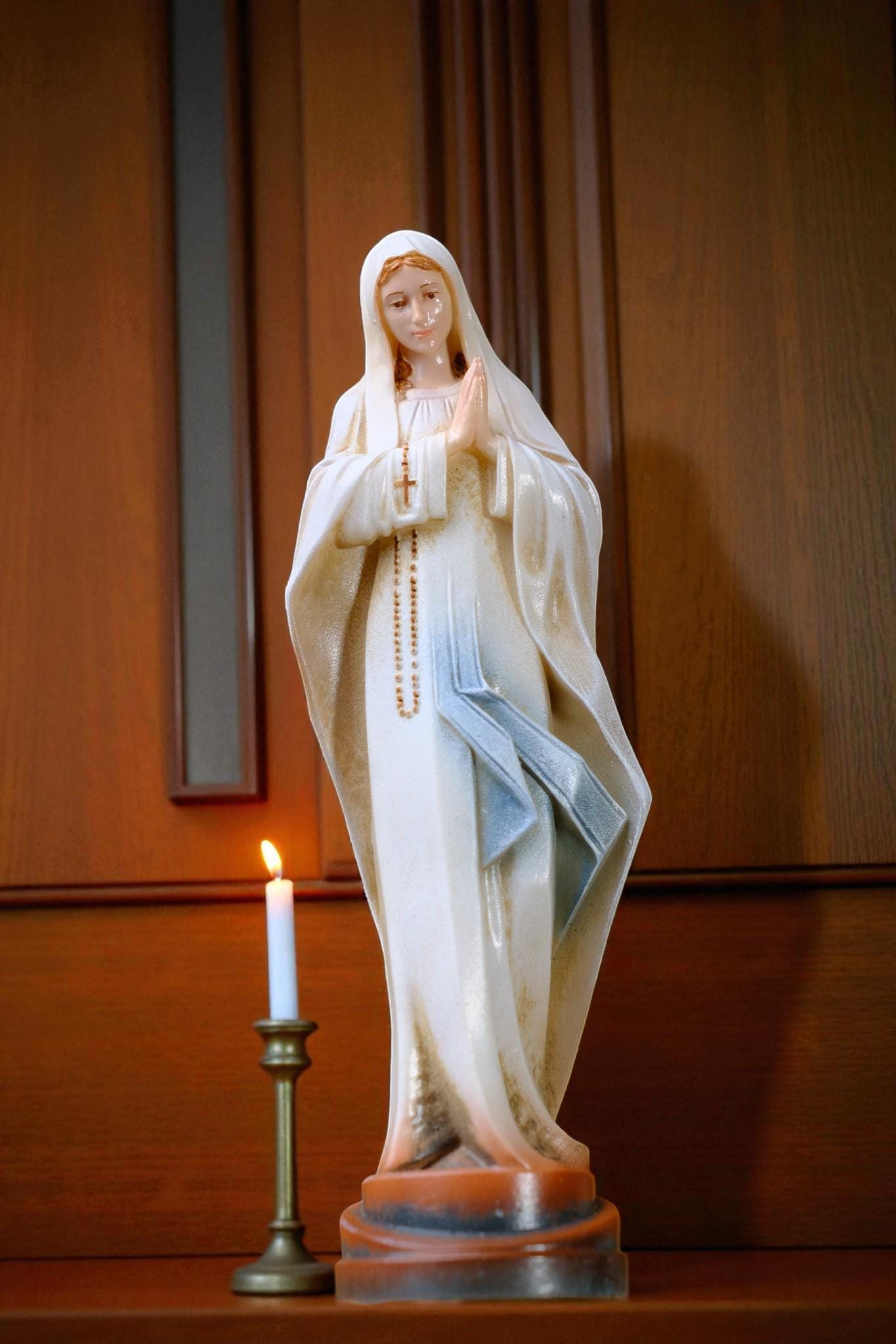 Hand-Painted Virgin Mary Statue (12cm) | Catholic Prayer Decor (etsy image id: 7411563893)