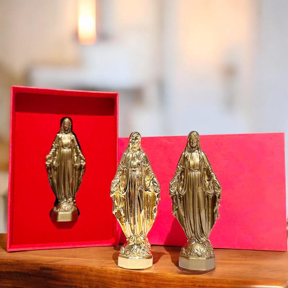 Our Lady of Grace Mini Statue | Hand-Finished Antique Gold Decor (10cm) (etsy image id: 7426128327)