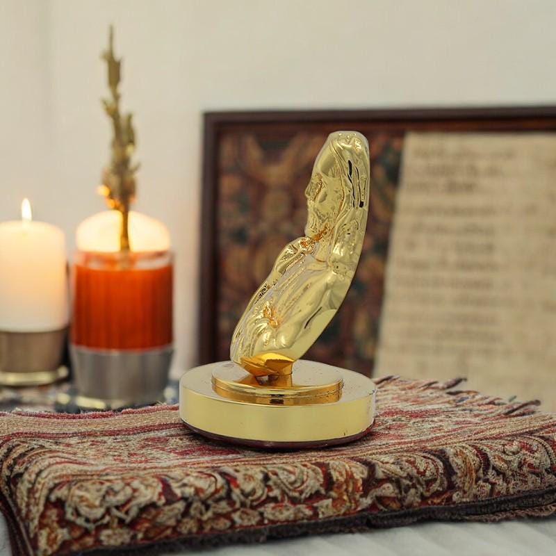 Sacred Heart of Jesus Mini Bust | Hand-Finished Gold Look Figurine (etsy image id: 7426413395)