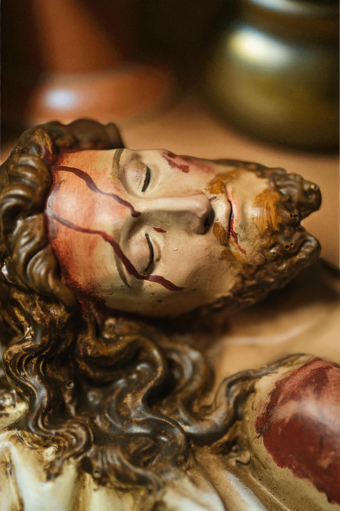 Handcrafted Jesus Entombment Statue: Antique-Style Catholic Figurine (etsy image id: 7435139635)