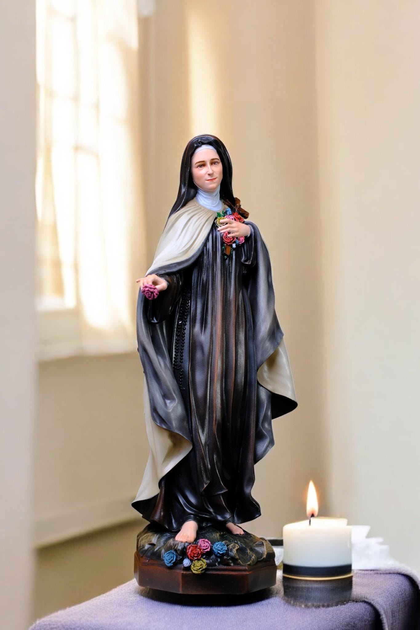 Handmade Saint Teresa Statue 42cm | Hand-Painted Catholic Figurine __etsy:7453315773