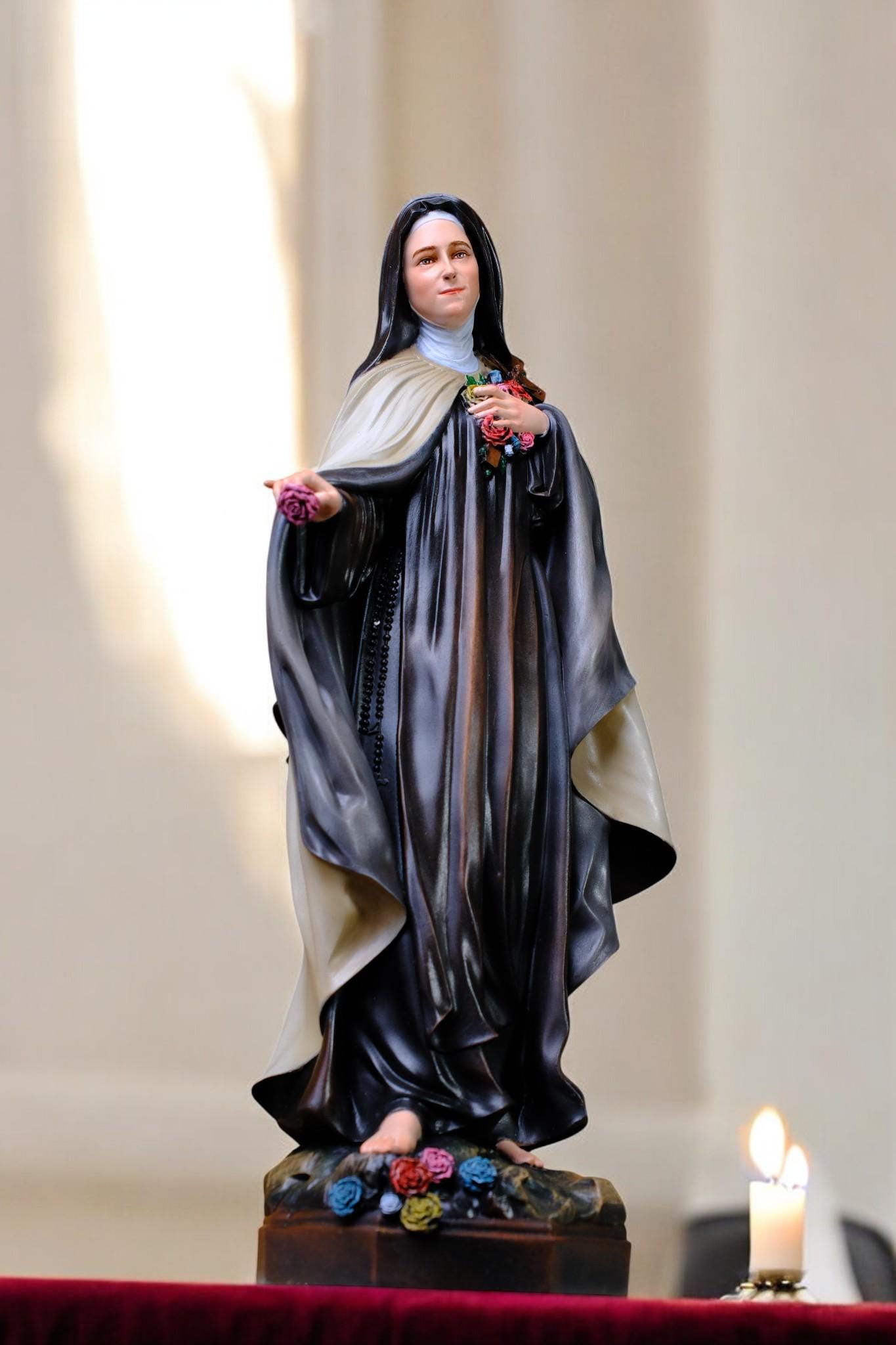 Handmade Saint Teresa Statue 42cm | Hand-Painted Catholic Figurine __etsy:7453315789