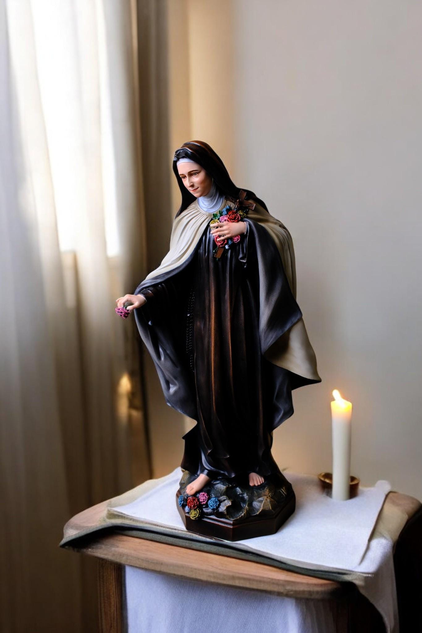 Handmade Saint Teresa Statue 42cm | Hand-Painted Catholic Figurine __etsy:7453315791
