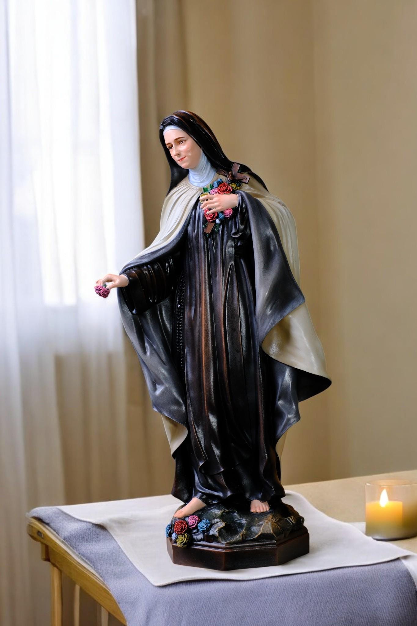 Handmade Saint Teresa Statue: Catholic Home Altar Figurine (etsy image id: 7453392151)