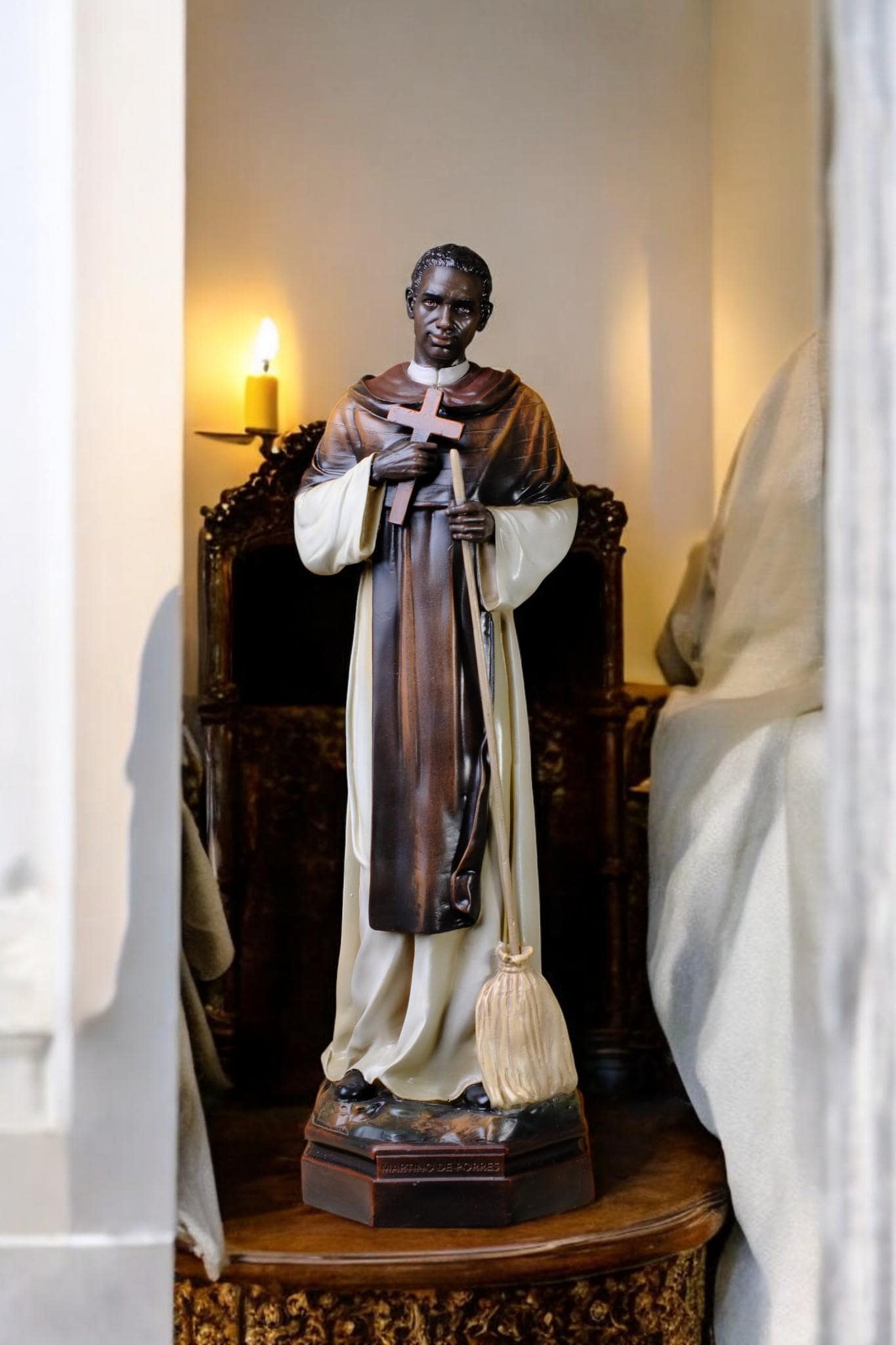 Saint Martin de Porres Statue | Hand-Painted Antique Finish, 42cm (etsy image id: 7461524125)