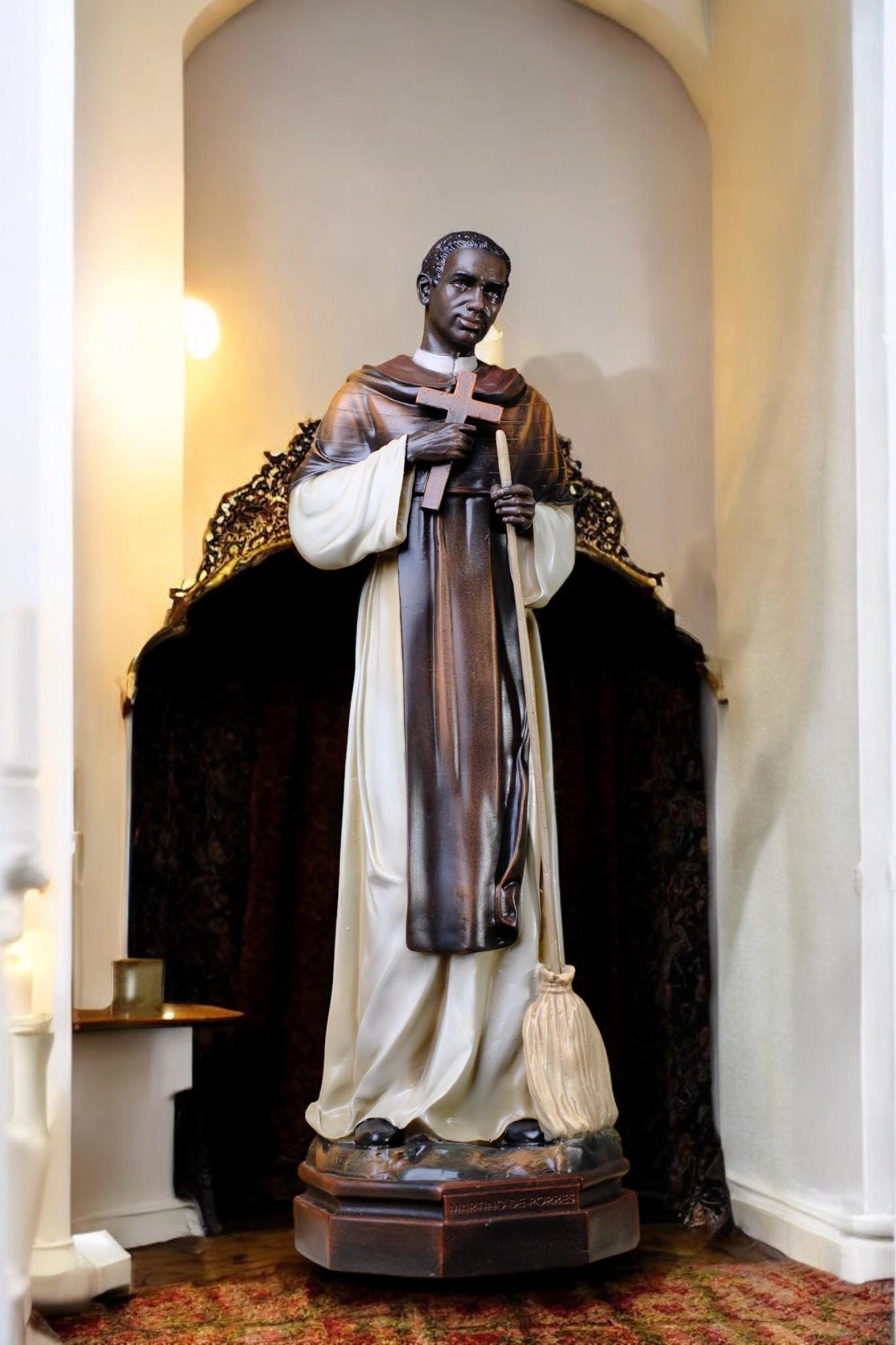 Saint Martin de Porres Statue | Hand-Painted Antique Finish, 42cm (etsy image id: 7461525537)