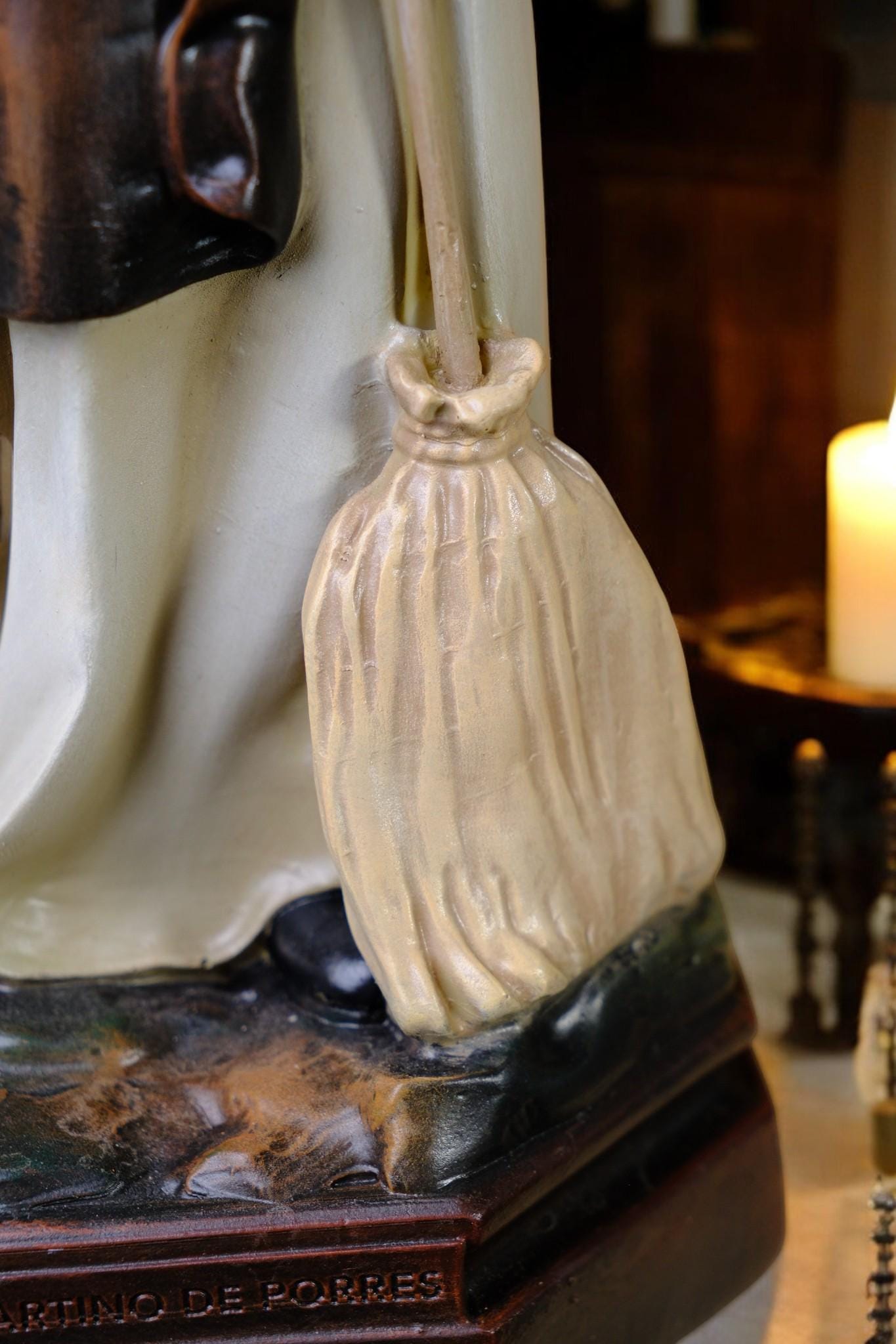 Saint Martin de Porres Statue | Hand-Painted Antique Finish, 42cm (etsy image id: 7461526687)