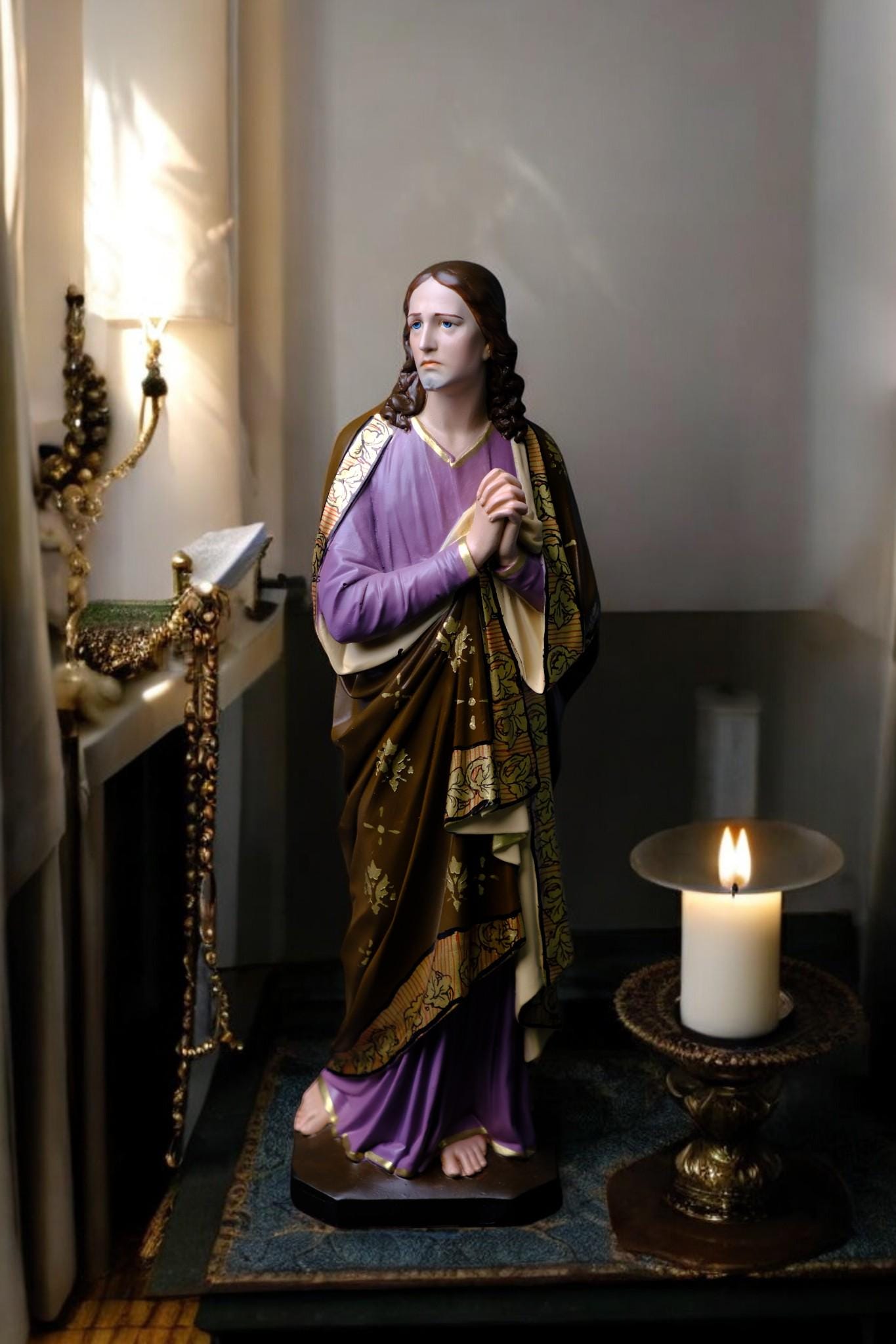 Hand-Painted Saint John the Apostle Statue (30cm) | Catholic Home Altar Gift __etsy:7510747956