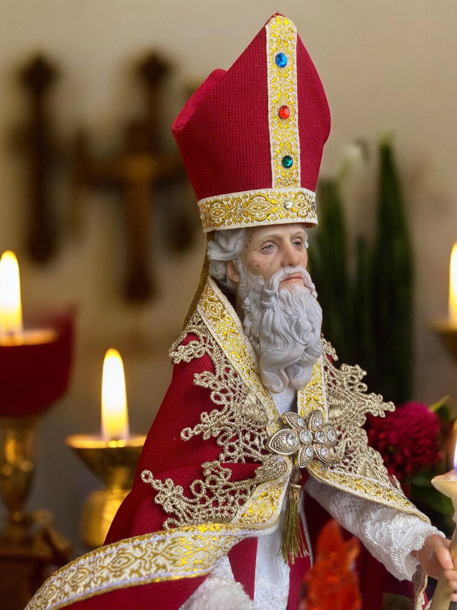Handcrafted St. Augustine Statue | 35cm Clothed Bishop Figurine (etsy image id: 7526574633)
