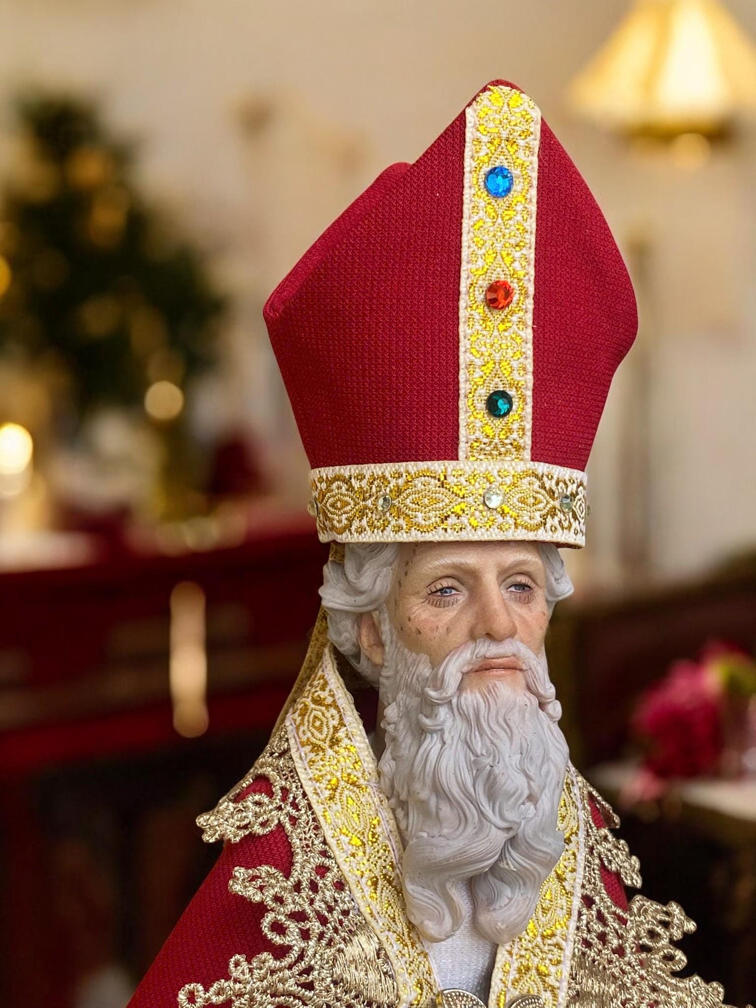 Handcrafted St. Augustine Statue | 35cm Clothed Bishop Figurine (etsy image id: 7526574647)