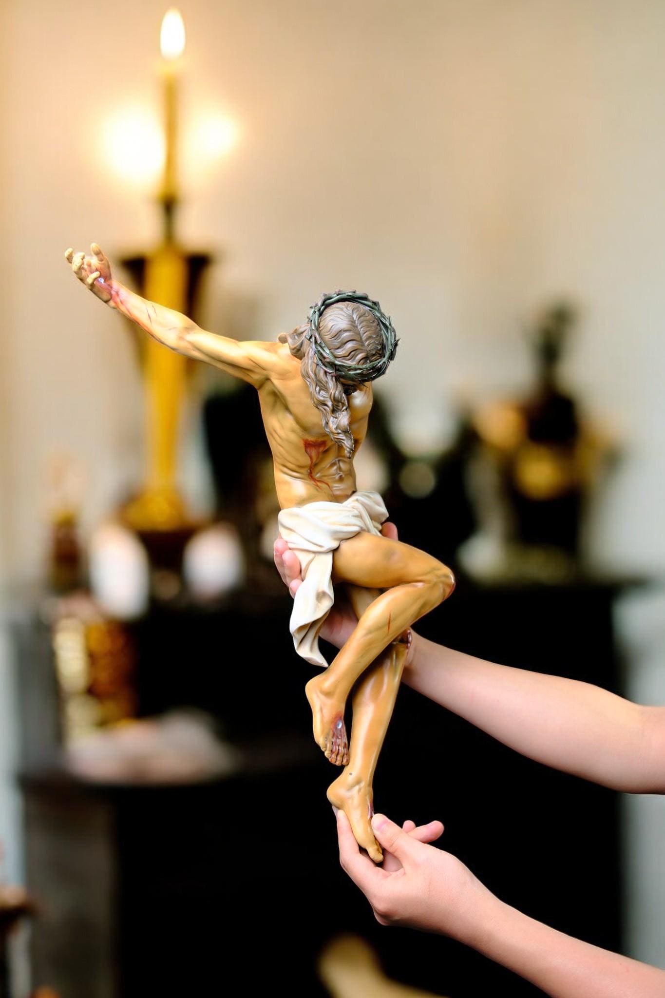 Hand-Painted Jesus Corpus Statue, Catholic Altar Decor (No Cross) (etsy image id: 7543932536)