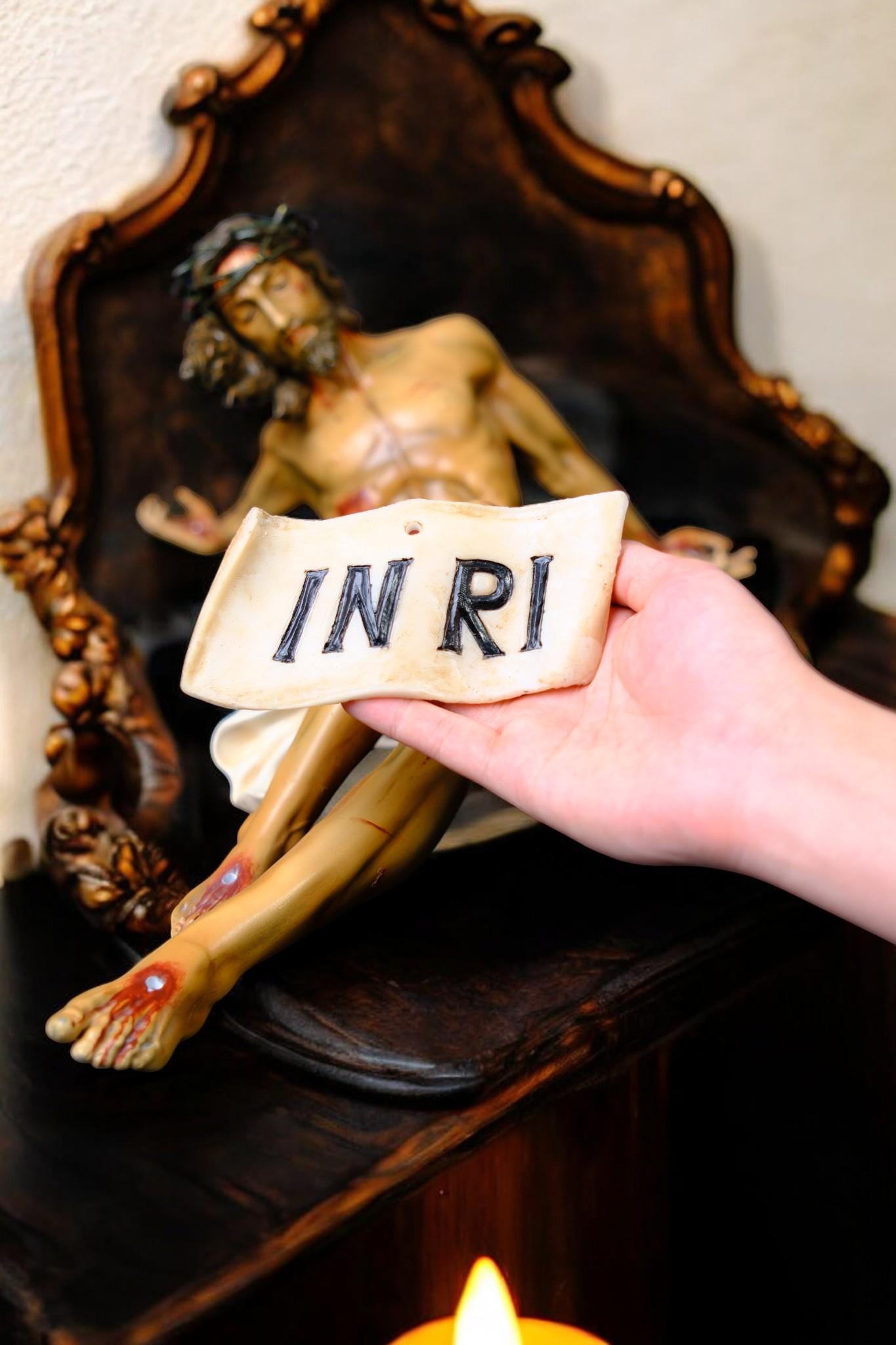 Hand-Painted Jesus Corpus Statue, Catholic Altar Decor (No Cross) (etsy image id: 7543932950)