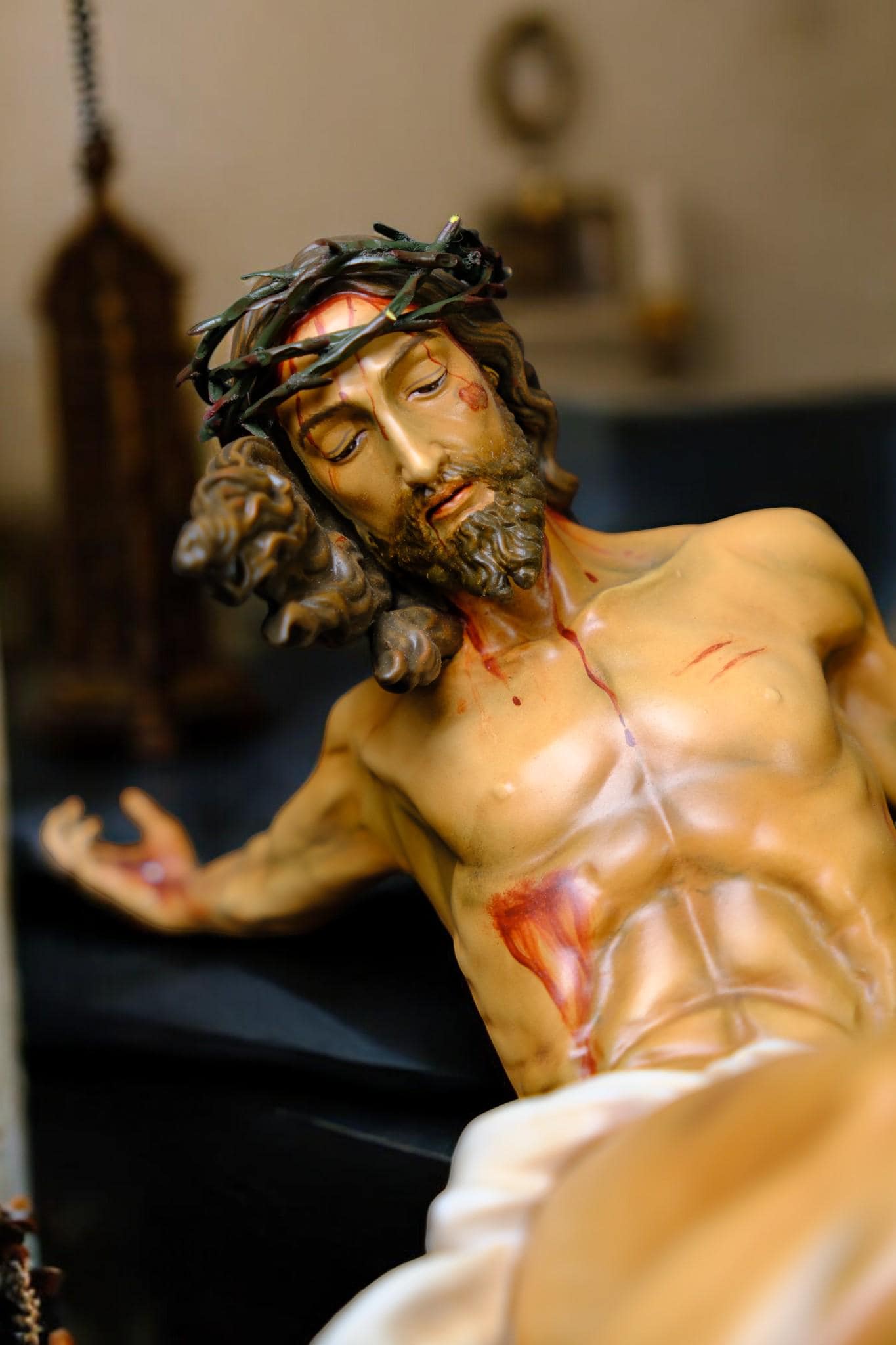 Hand-Painted Jesus Corpus Statue, Catholic Altar Decor (No Cross) (etsy image id: 7543932952)