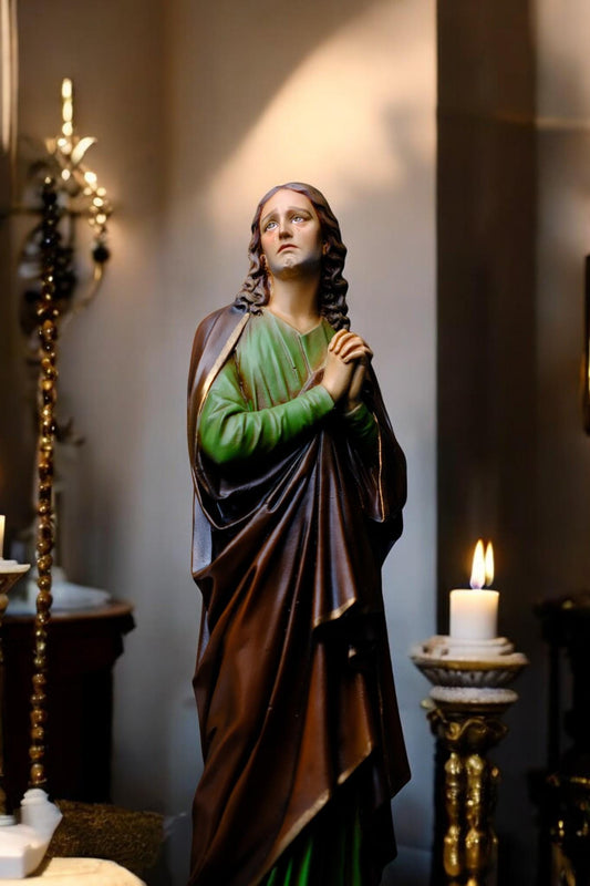 Saint John Apostle Statue | Hand-Painted Antique Style Religious Figurine