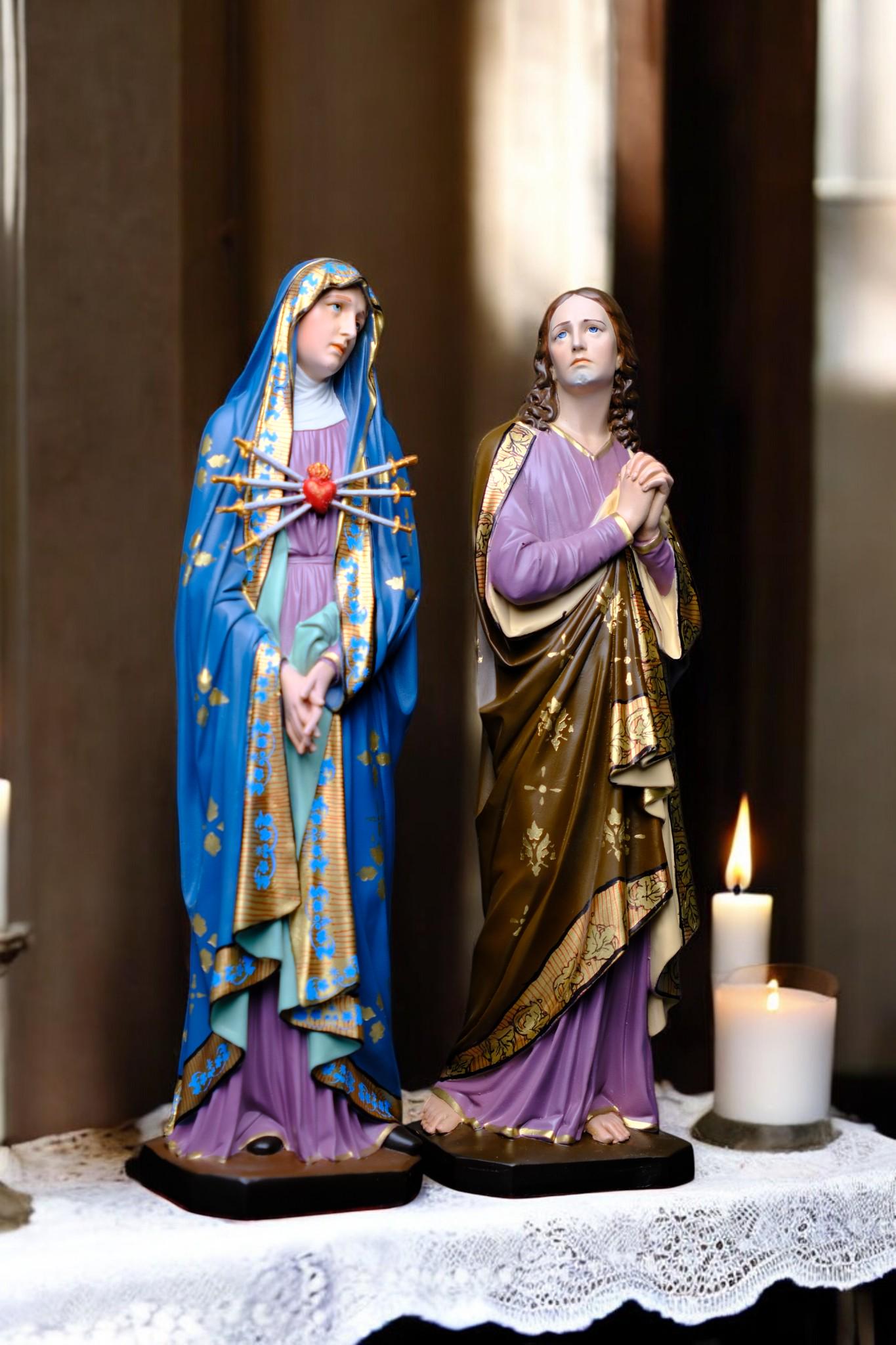 Hand-Painted Our Lady of Sorrows Statue (30cm) | Catholic Home Altar Gift __etsy:7558727183