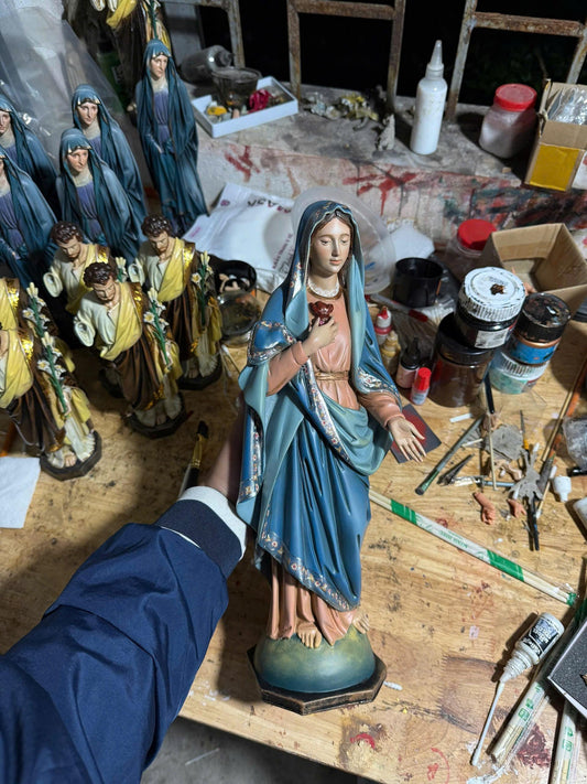 Hand-Painted Immaculate Heart of Mary Statue, Vintage Catholic Decor (etsy image id: 7563277616)