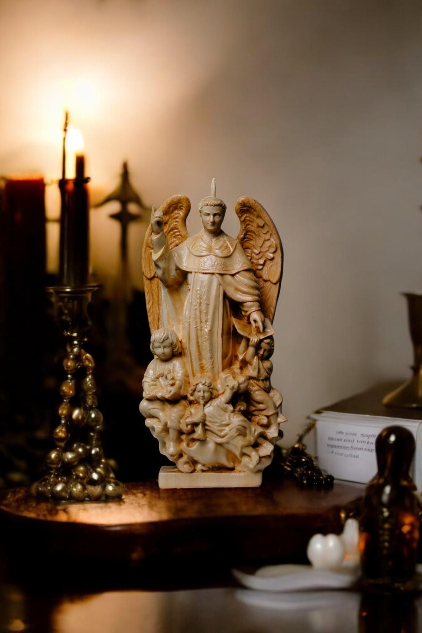 Saint Vincent Wooden Statue Catholic Handcrafted Beech Wood Saint Figure Home Altar Prayer Decor Religious Gift (etsy image id: 7579741270)