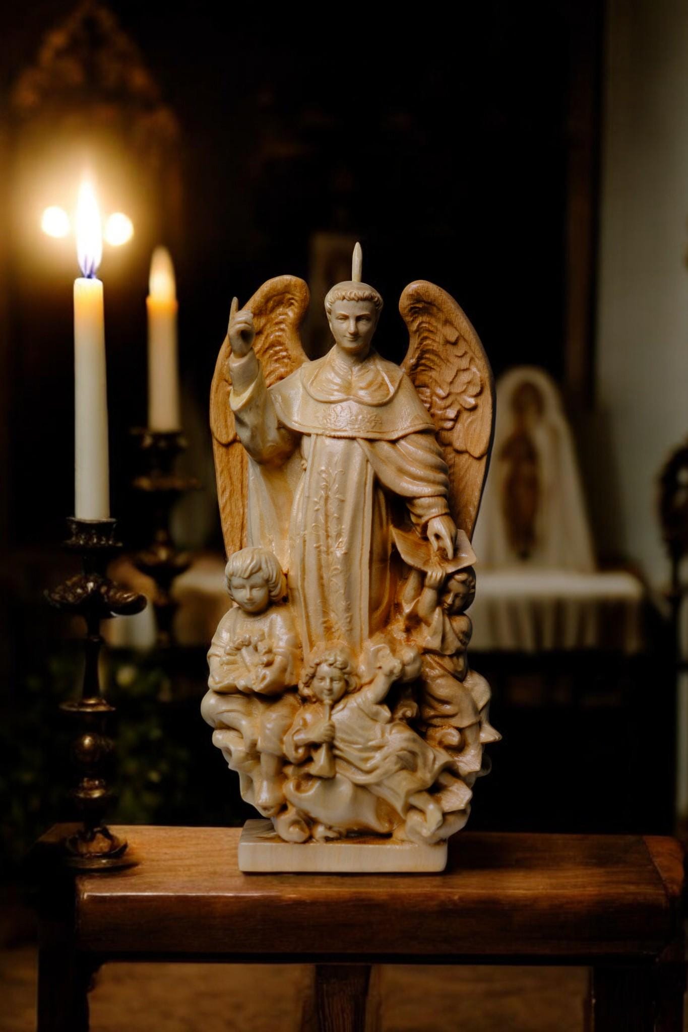 Saint Vincent Wooden Statue Catholic Handcrafted Beech Wood Saint Figure Home Altar Prayer Decor Religious Gift (etsy image id: 7579741298)