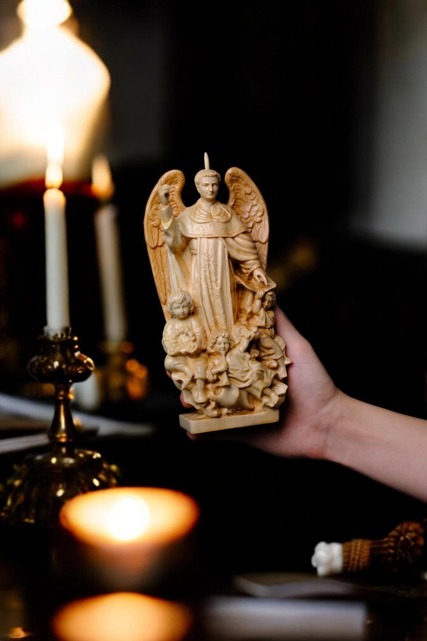 Saint Vincent Wooden Statue Catholic Handcrafted Beech Wood Saint Figure Home Altar Prayer Decor Religious Gift (etsy image id: 7579743186)
