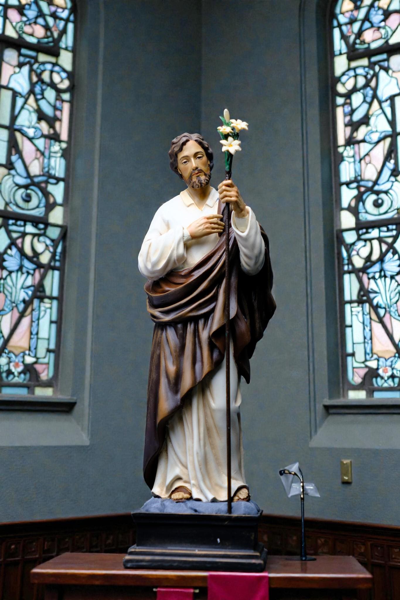 St Joseph Lily Statue 25cm | Hand Painted Catholic Saint Joseph Figurine for Home Altar Prayer Gift Decor __etsy:7585351509